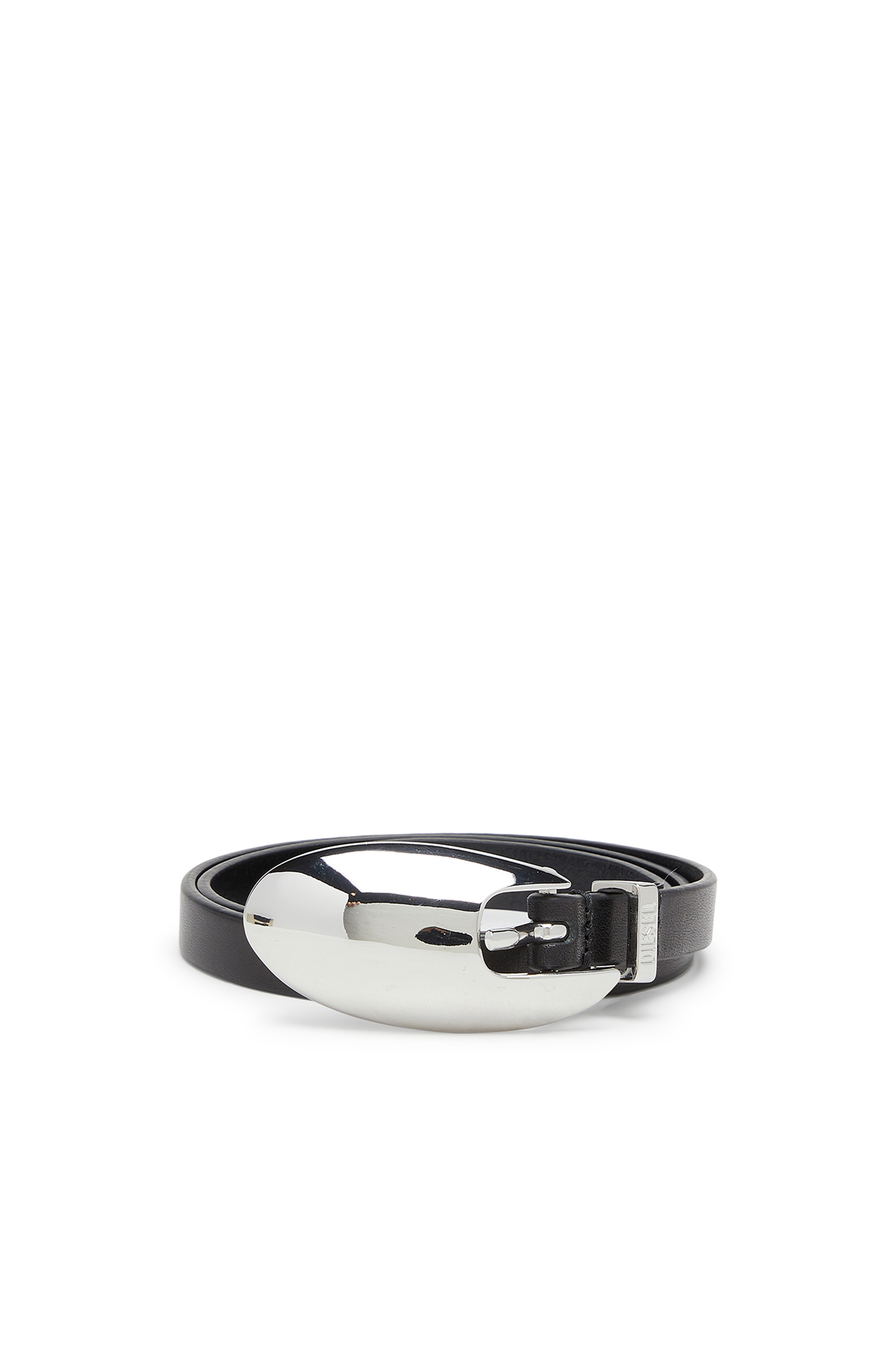 Diesel - B-ROP 15, Ceinture en cuir de 1,5 cm avec boucle sculpturale Femme in Noir - 1