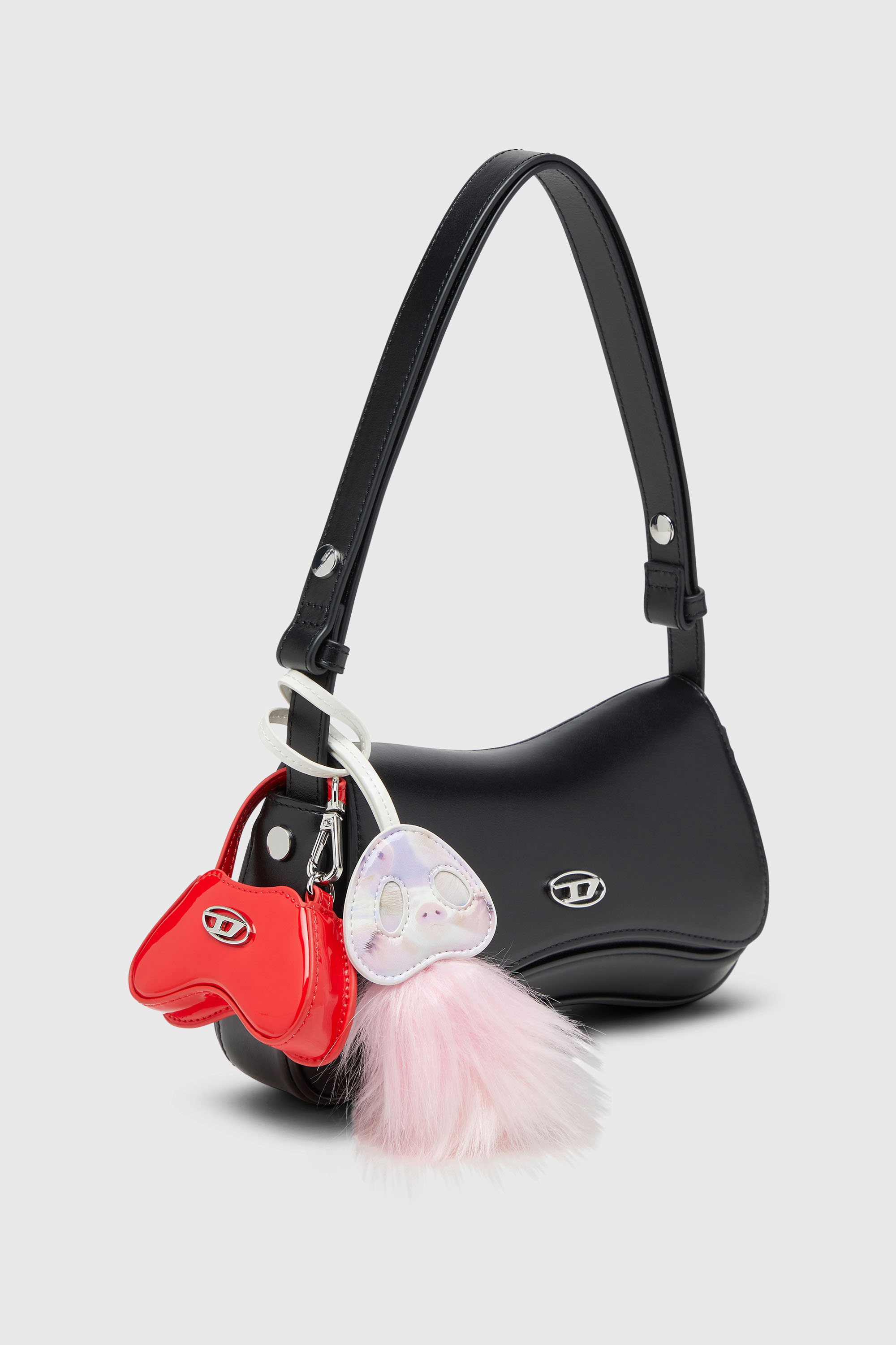 Diesel - PLAY CLUTCH, Woman's Play-Semi gloss leather shoulder bag in Black - 2