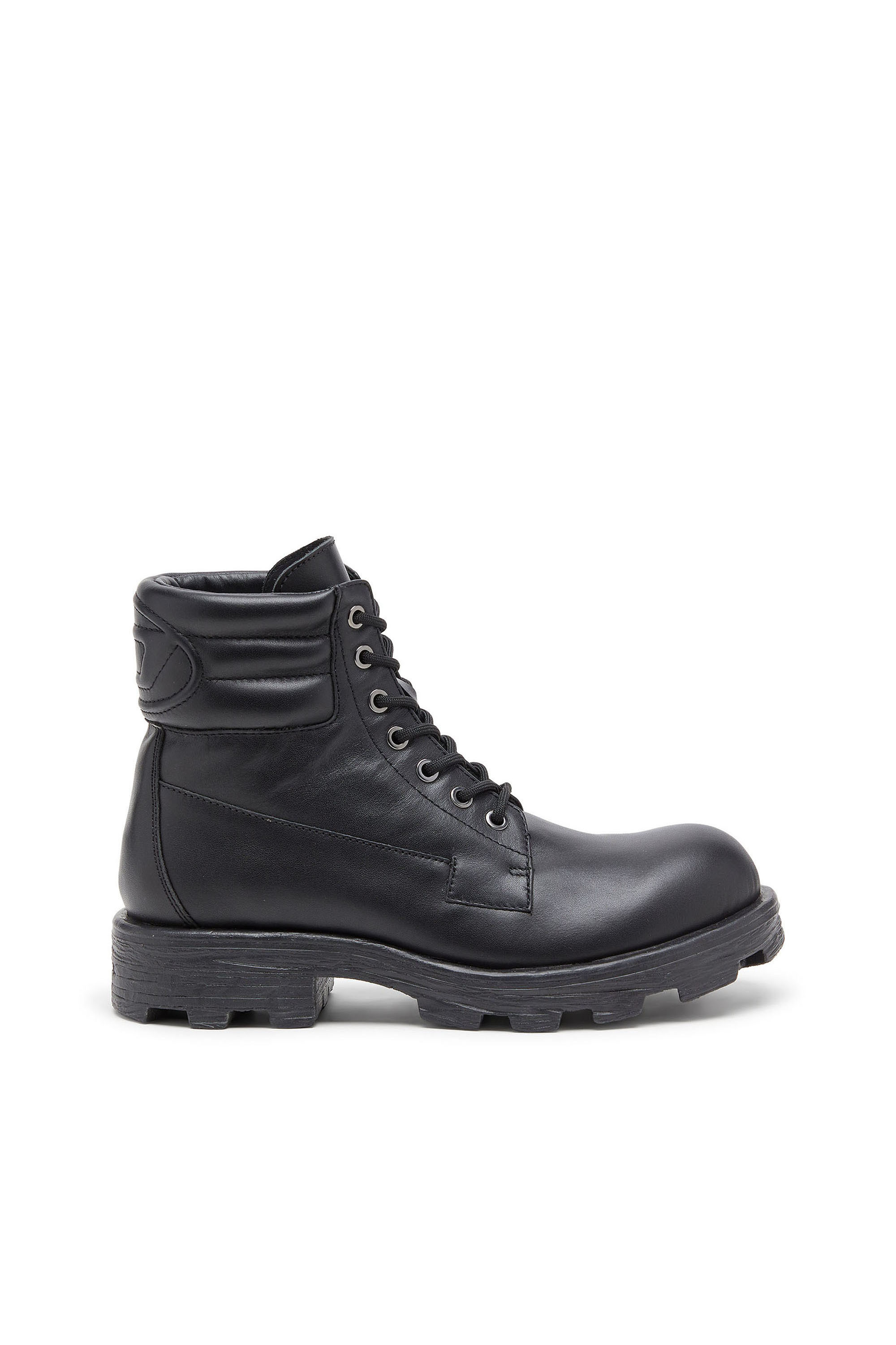 Diesel - D-HAMMER LACE UP, D-Hammer - Bottines de combat en cuir Homme in Noir - 1