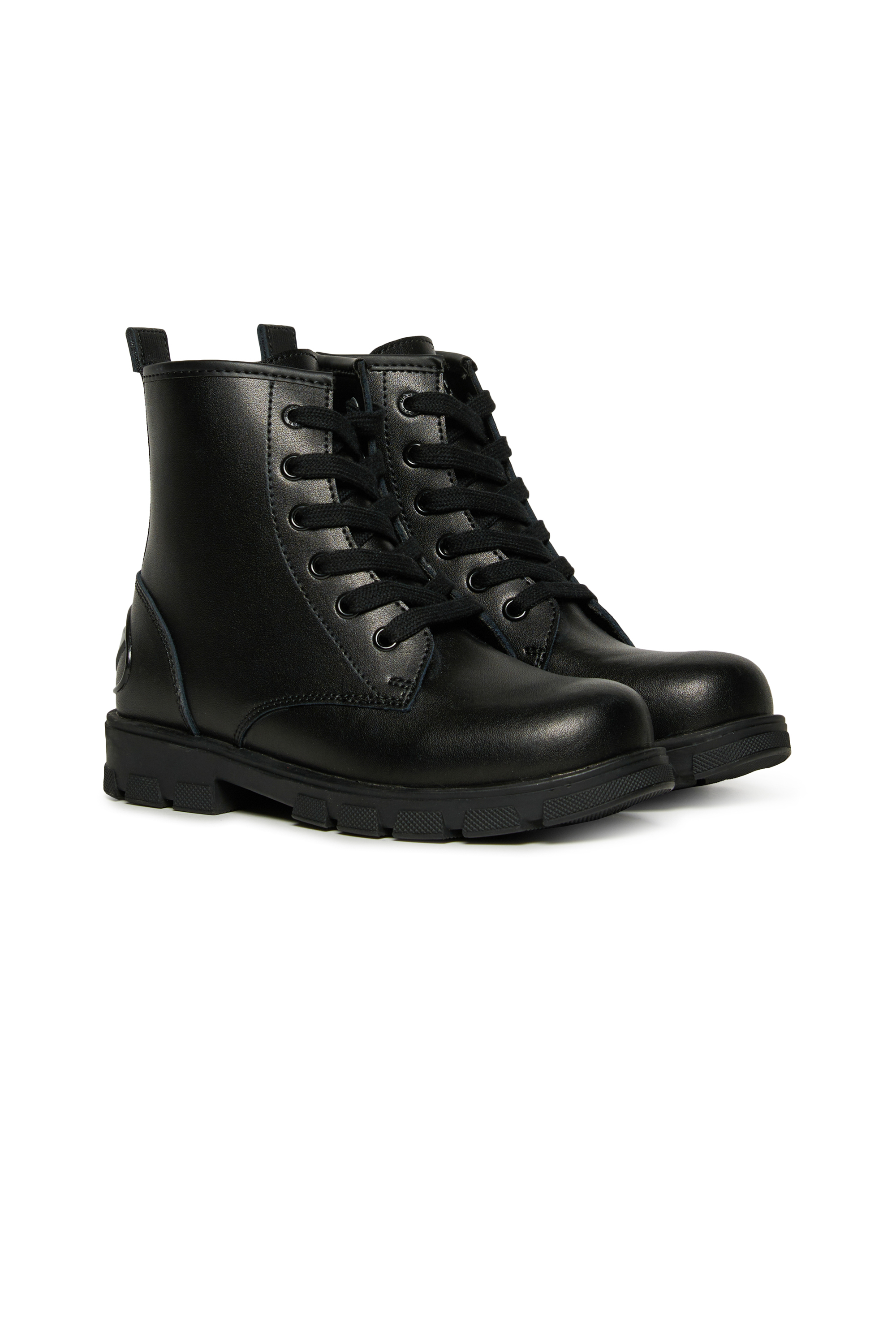 Diesel - D-HAMMER AK LACE, D-Hammer Bottes en cuir avec fermeture éclair latérale Mixte in Noir - 2