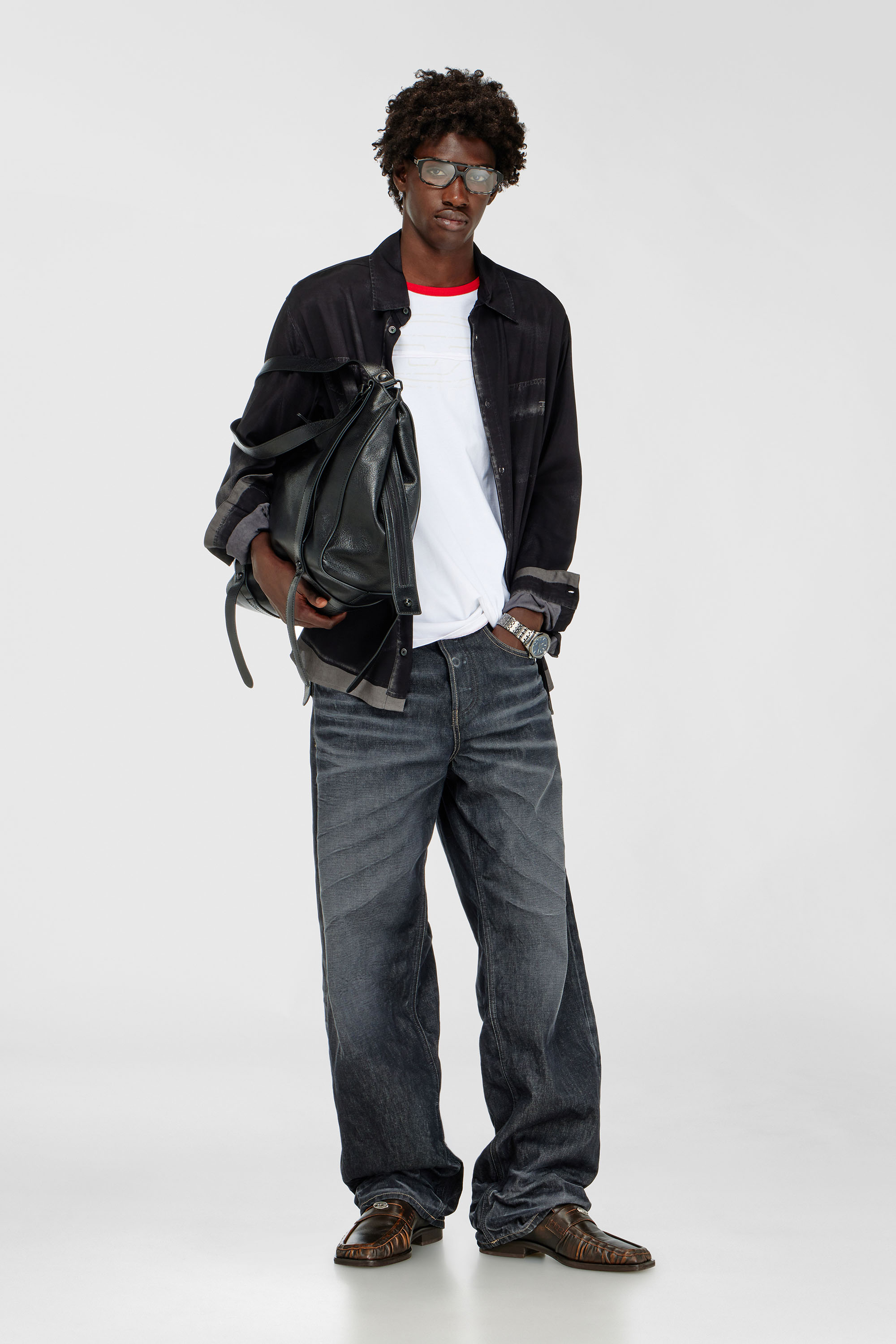 Diesel - T-ADJUST-CUT-OD, T-shirt avec Oval D sectionn&eacute; Homme in ToBeDefined - 1