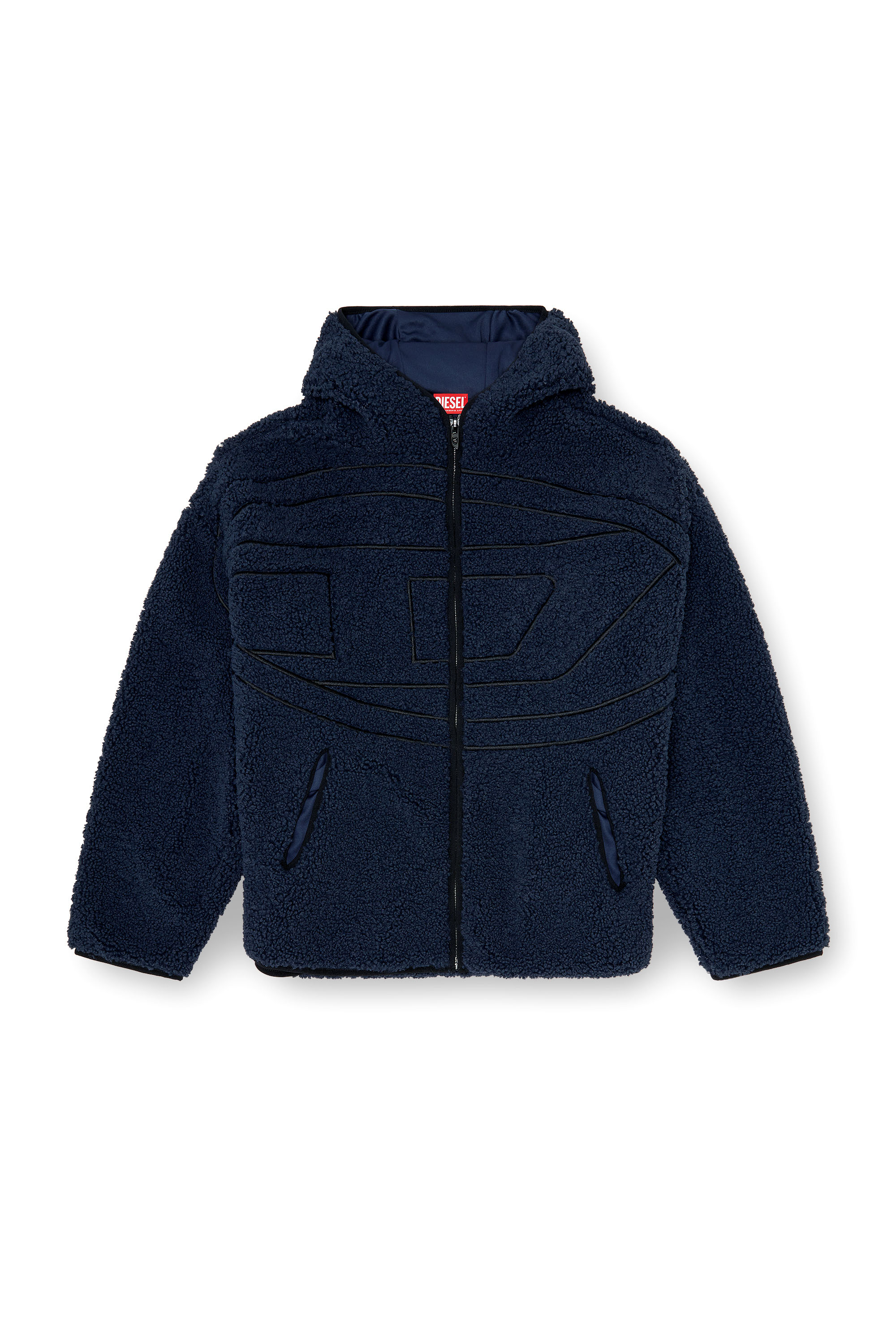 Diesel - S-ZAT, Veste &agrave; capuche en peluche Homme in Bleu - 2