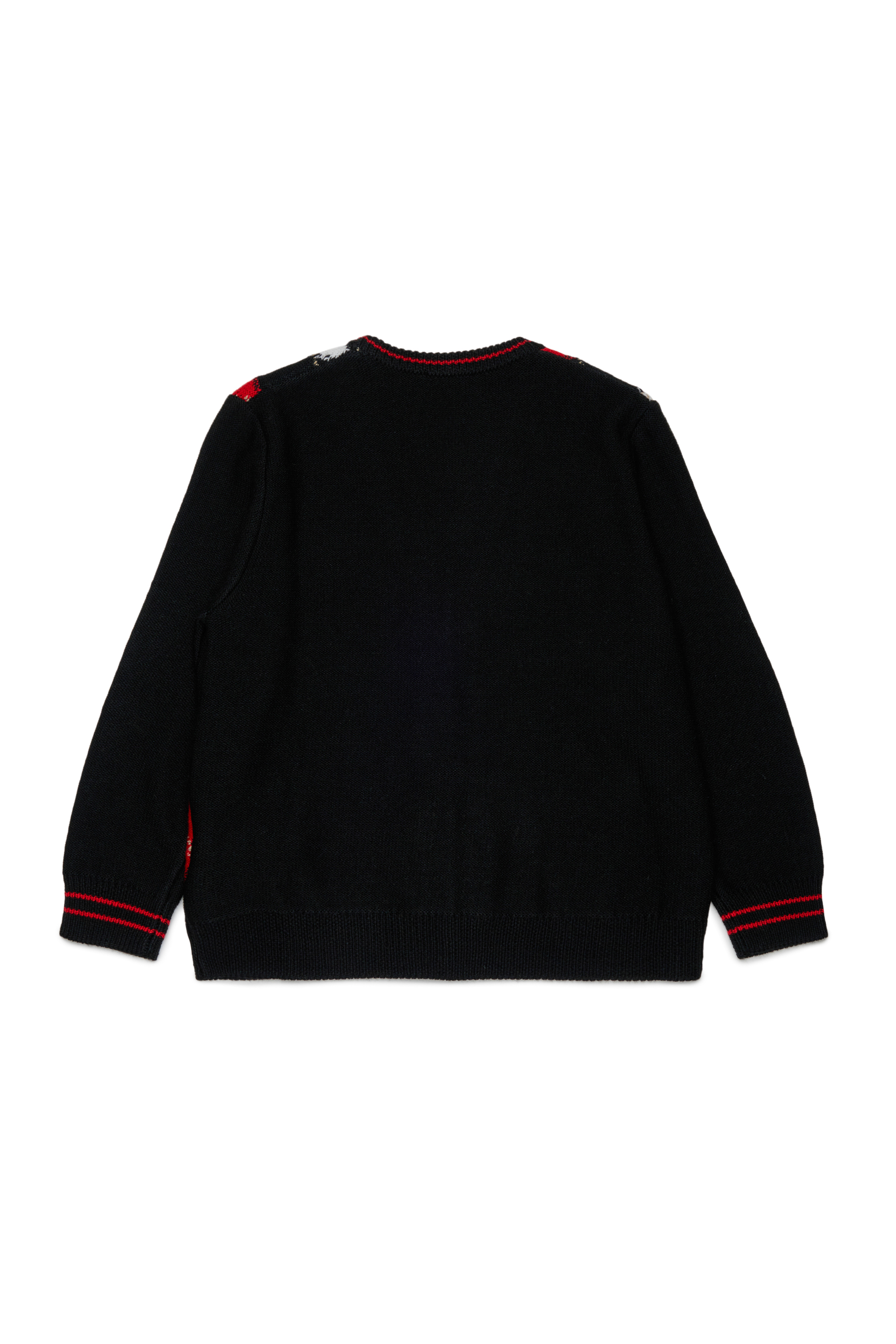 Diesel - KROMYCARDIGAN OVER, Cardigan en laine m&eacute;lang&eacute;e &agrave; motif argyle Mixte in Noir - 2