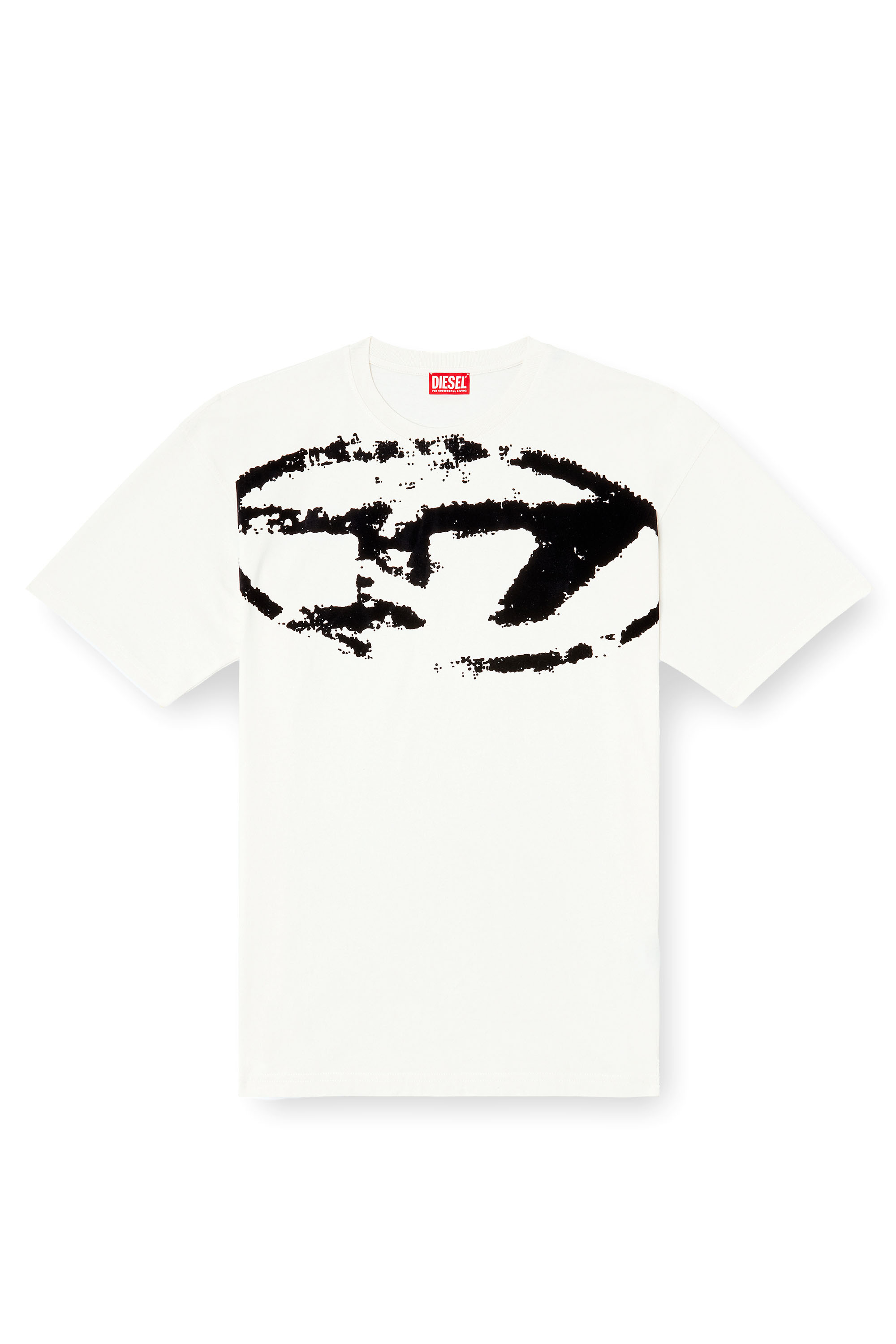 Diesel - T-BOXT-N14, T-shirt avec logo floqu&eacute; effet vieilli Homme in Blanc - 2