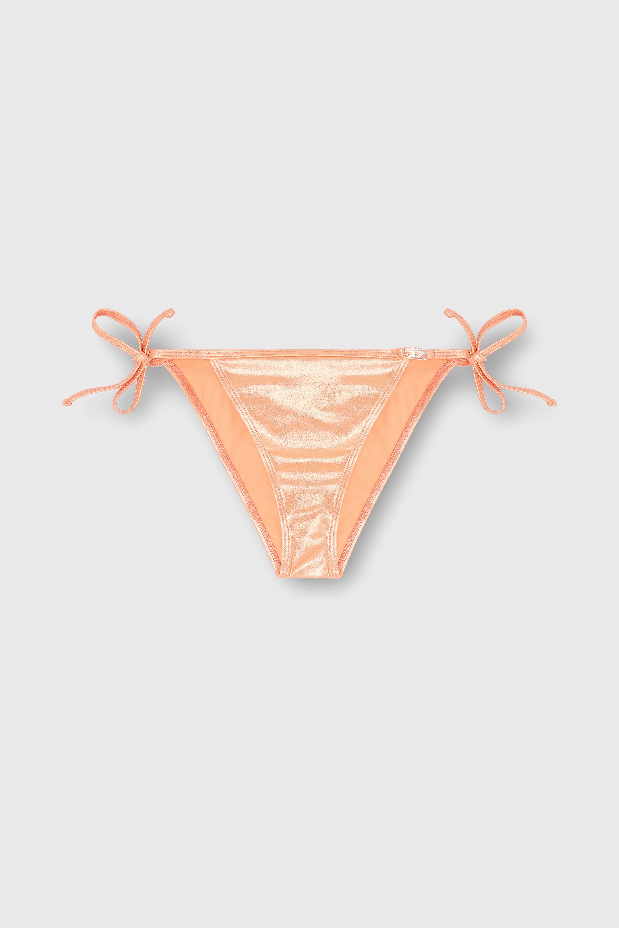 Diesel - BRIGITTES-DNM, Bas de bikini &agrave; liens lat&eacute;raux en tissu scintillant Femme in Orange - 2