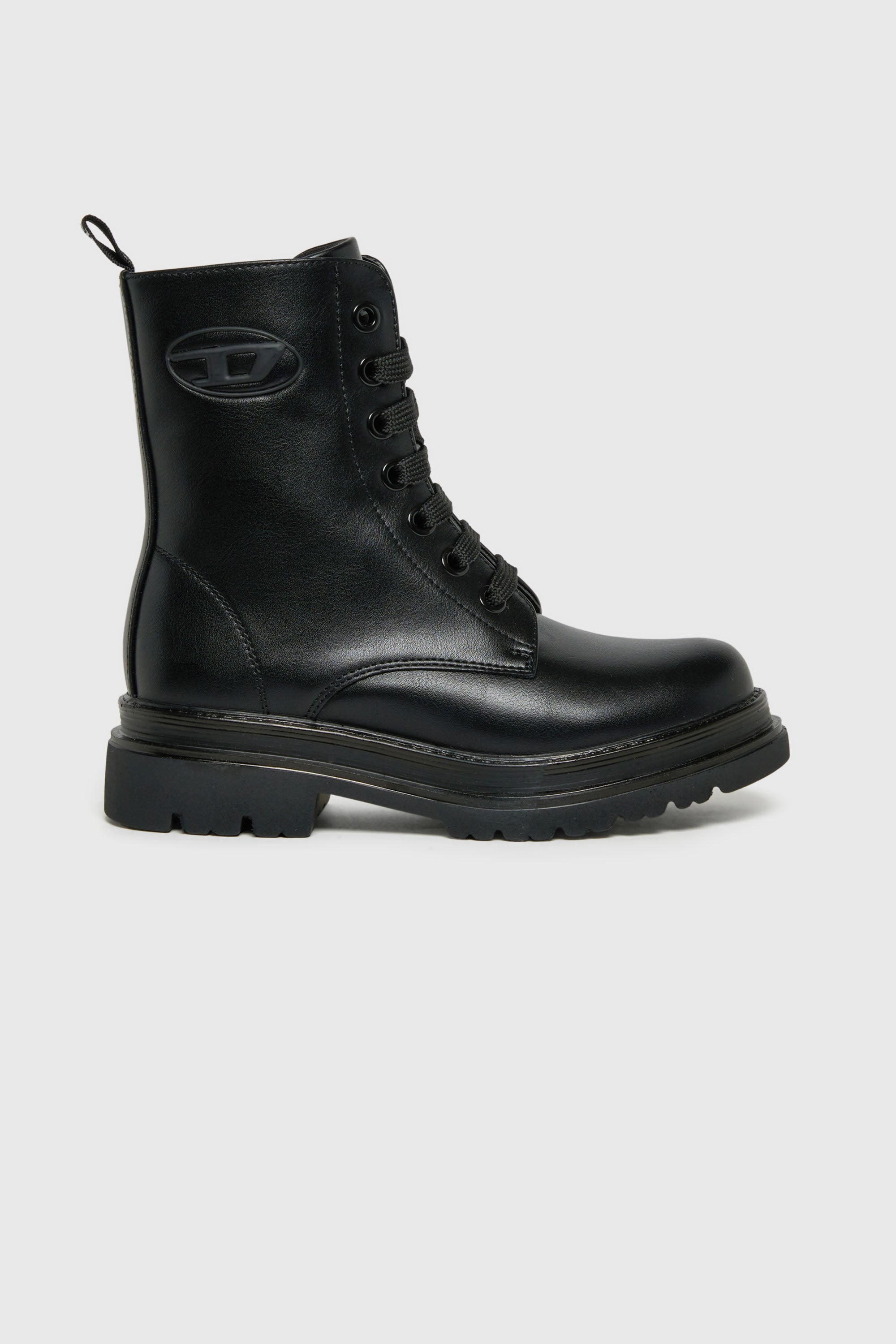 Diesel - D-ANFISTR-PU, D-Anfistr- Bottes de combat avec logo Oval D emboss&eacute; Mixte in Noir - 1