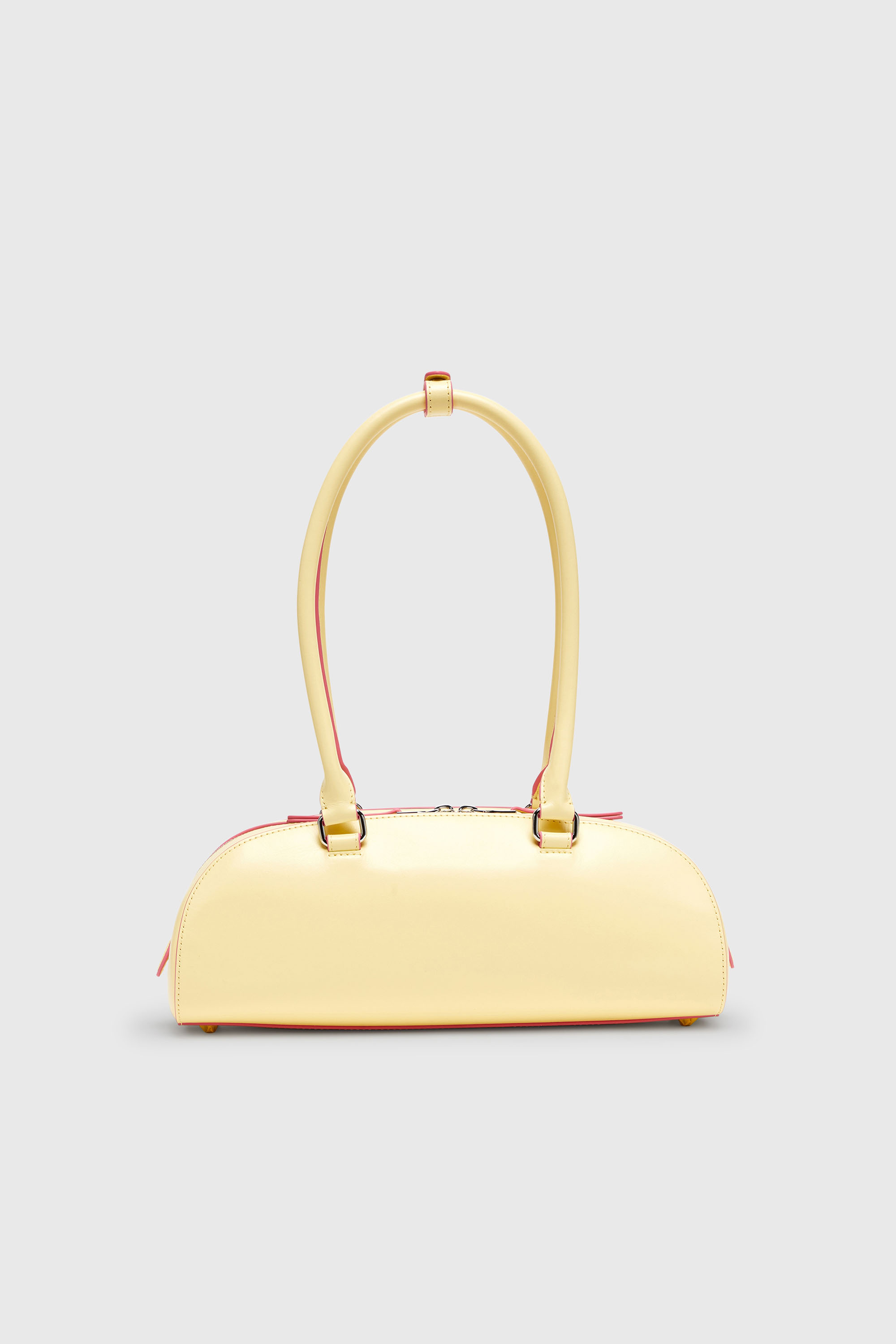 Diesel - 1DR DOME SHOULDER EW, Woman's 1DR Dome - Elongated bowling bag in leather in Yellow - 3