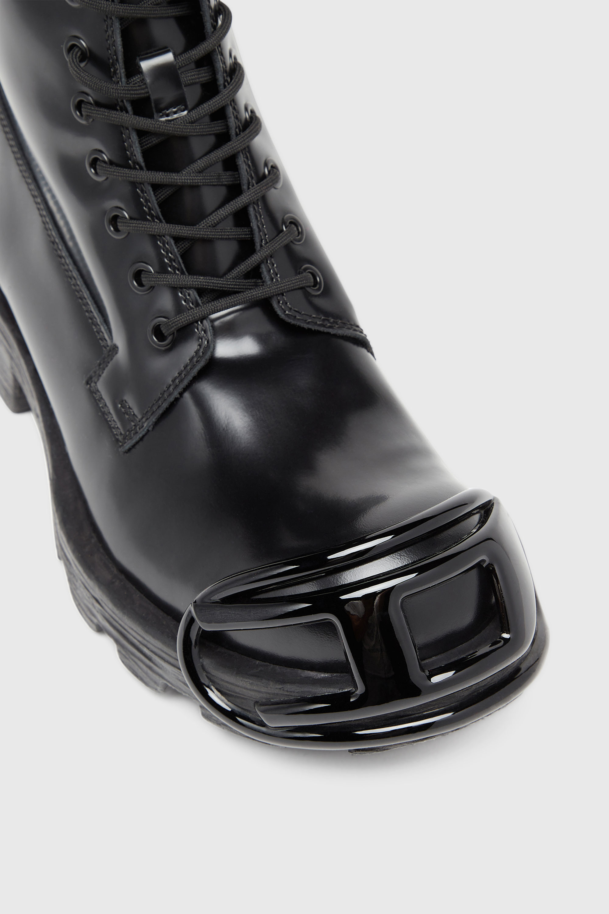 Diesel - D-HAMMER BT D, D-Hammer-Bottes en cuir avec embout Oval D Homme in Noir - 4