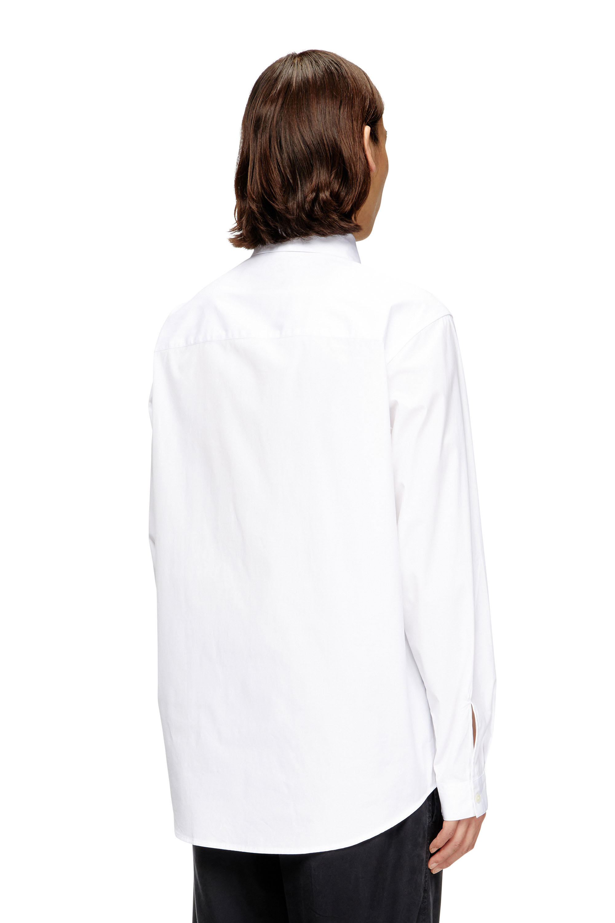 Diesel - S-SIMPLY-GSBH, Chemise en popeline extensible avec broderie Homme in Blanc - 4