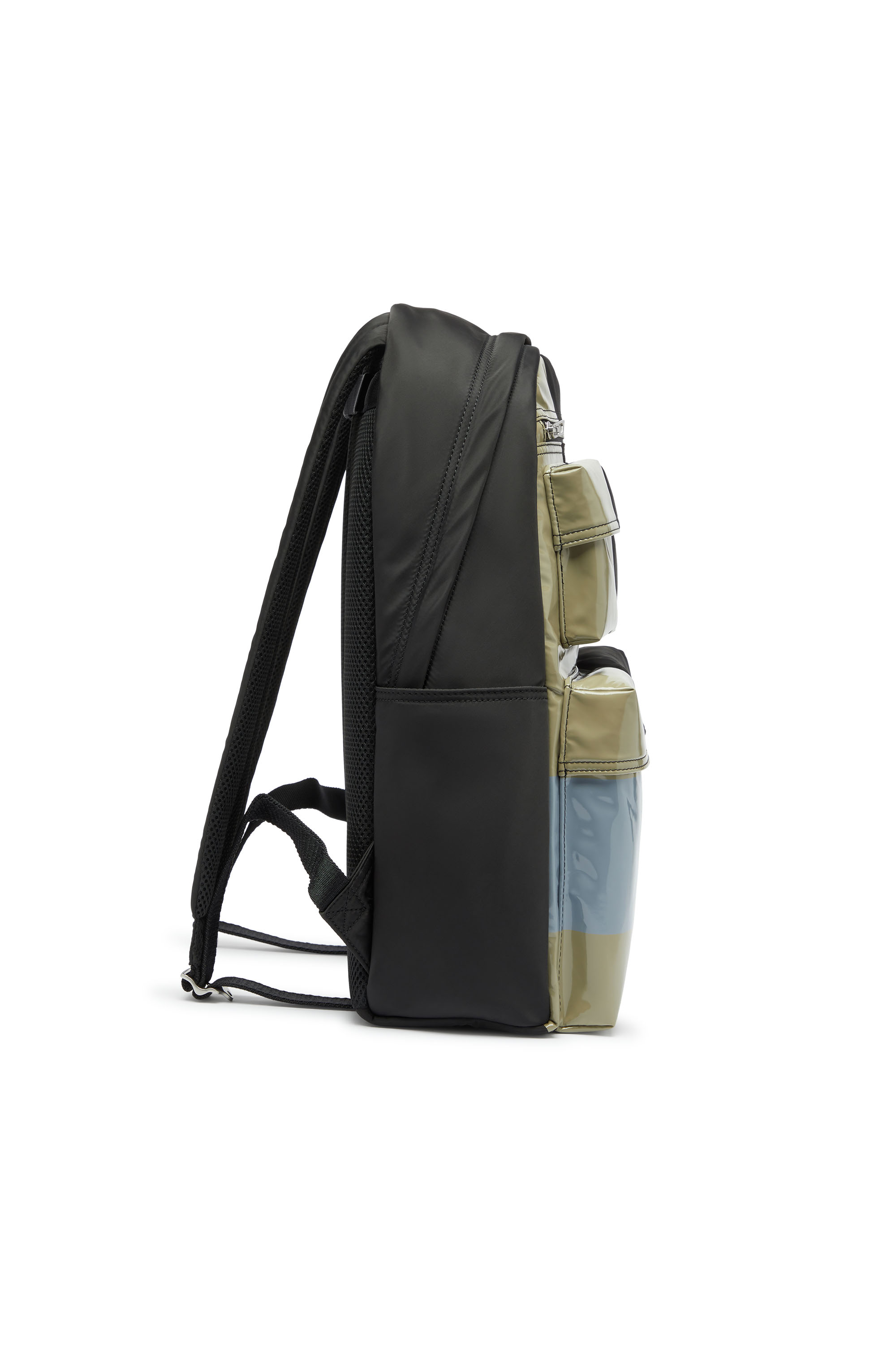 Diesel - MULTI-PKTS BACKPACK X, Unisex's Multi-Pkts - Color-block backpack with multiple pockets in Black/Green - 4