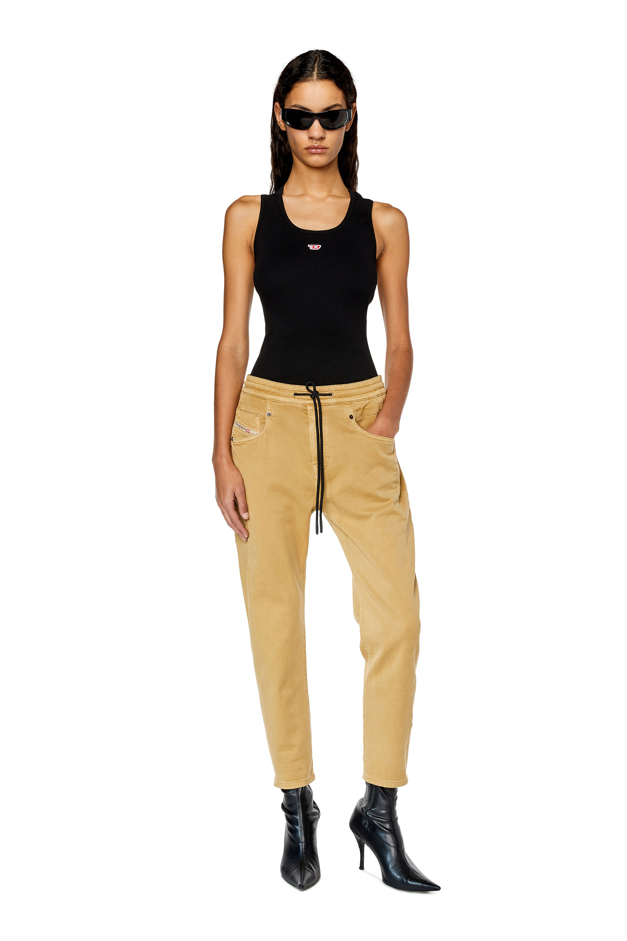 Diesel - Fayza JoggJeans® 068DY Boyfriend, Light Brown - Image 4