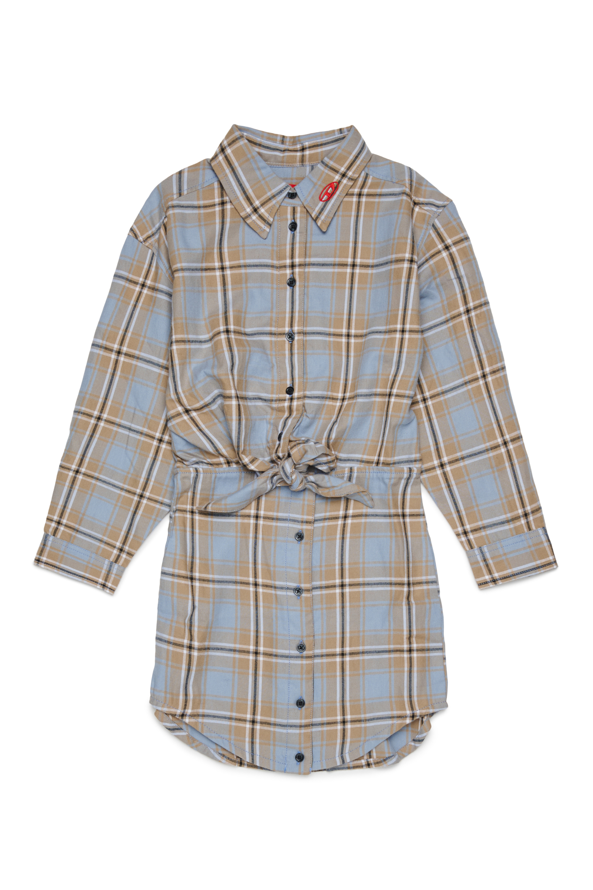 Diesel - DESUSANIS, Robe-chemise en coton &agrave; carreaux avec ceinture nou&eacute;e Femme in Polychrome - 1