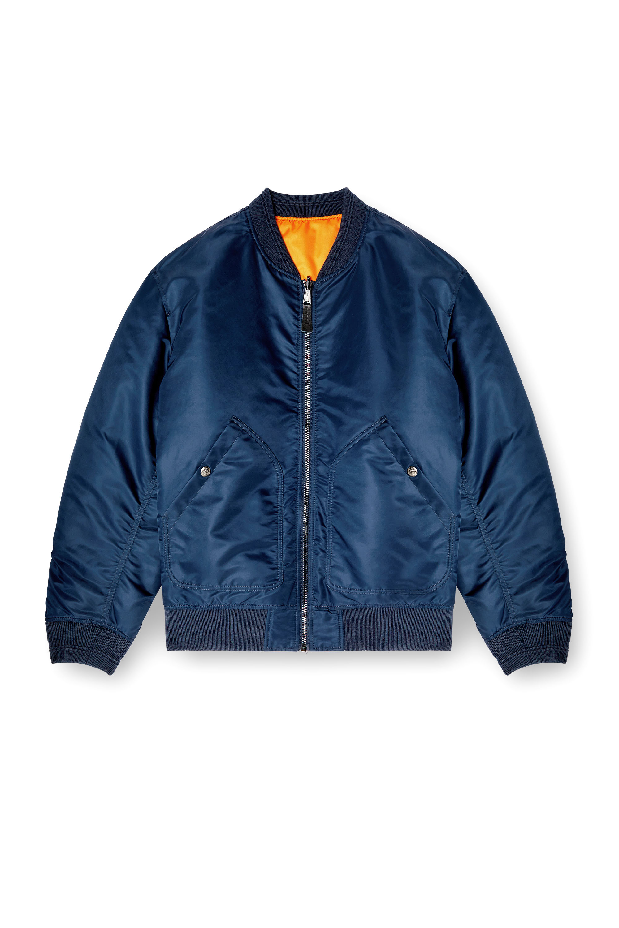 Diesel - J-HELD, Veste bomber en nylon rembourré avec Oval D Homme in Bleu - 3