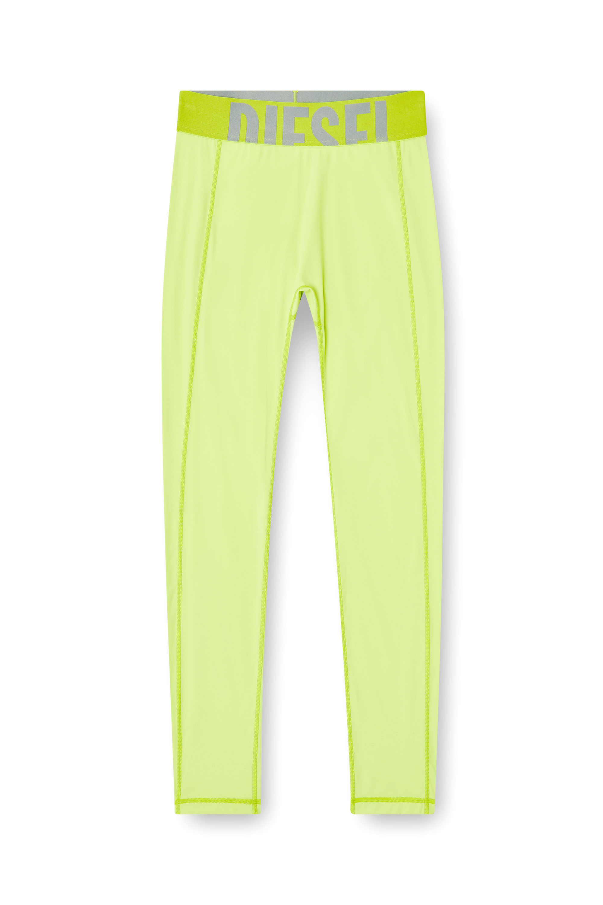 Diesel - ADELINE-D-POP, Leggings en microfibre avec logo tronqué Femme in Vert - 2