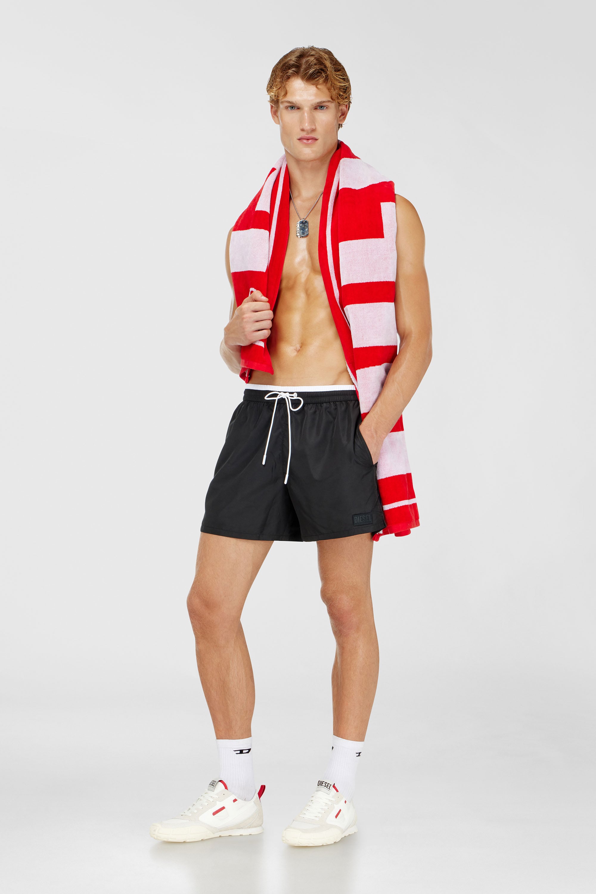 Diesel - JOEL-37-D-CORE, Short de bain avec taille contrastante Homme in Noir - 2
