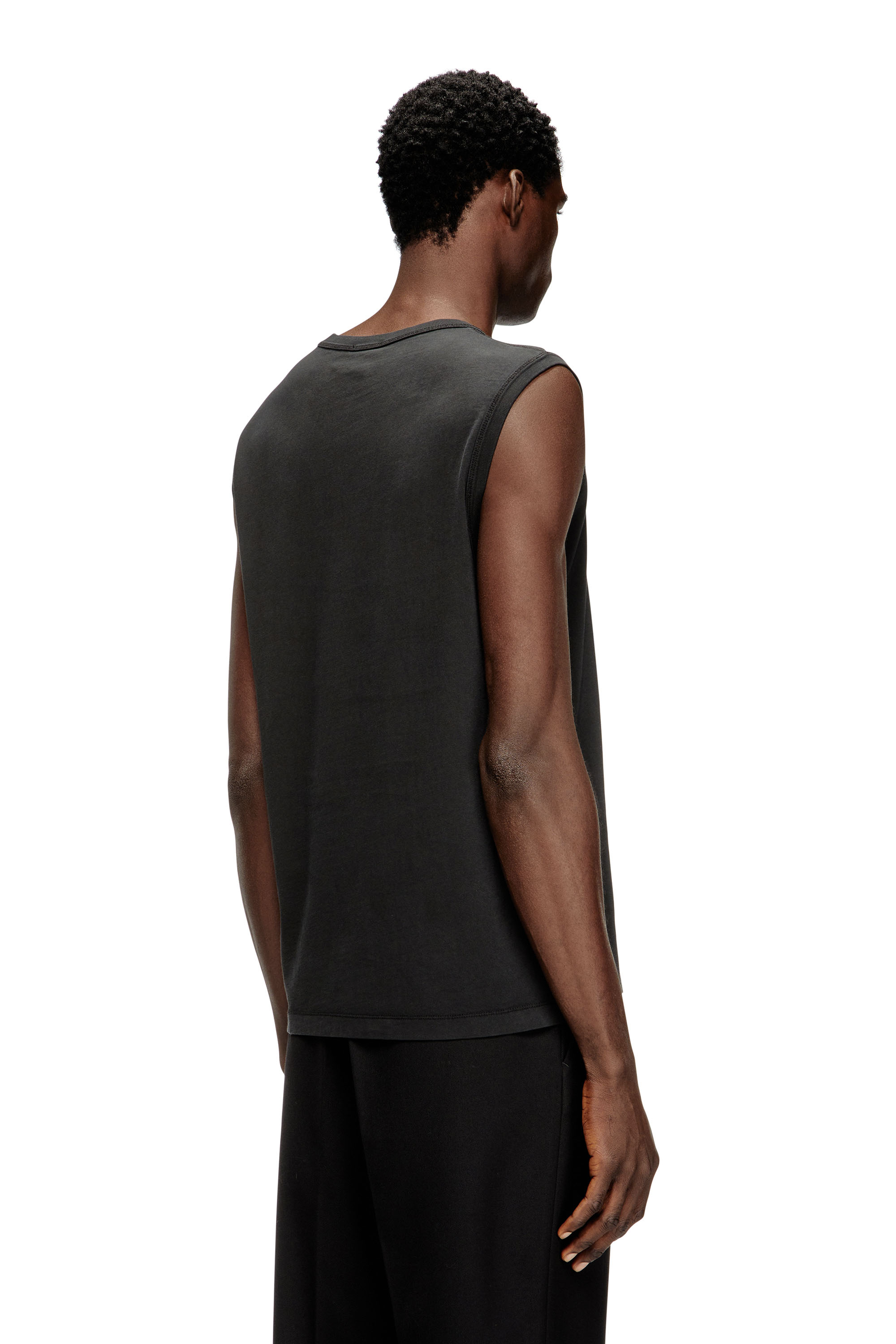 Diesel - T-BISCO-IOD, Haut en coton sans manches avec Ovale D métallique Homme in Noir - 4