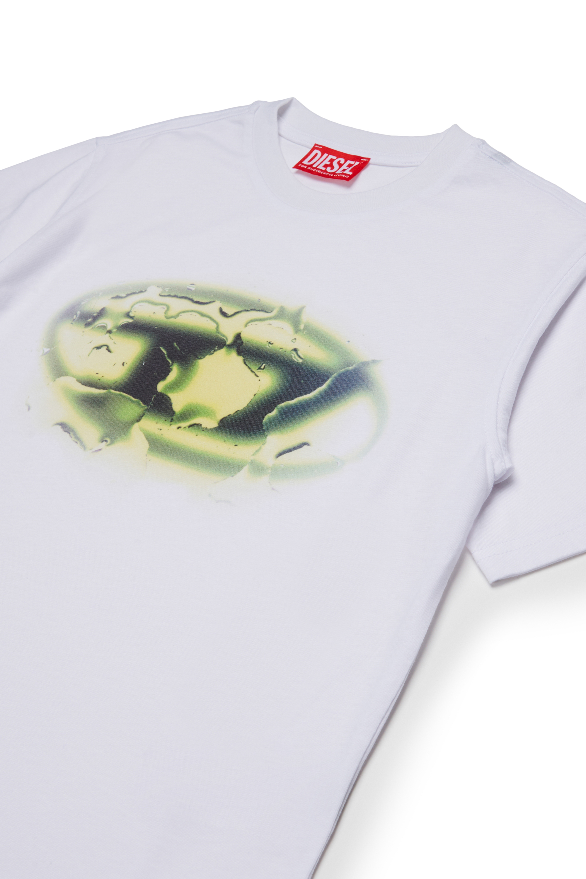 Diesel - TBOXTK3 OVER, T-shirt en coton avec imprimé graphique Homme in Blanc - 3