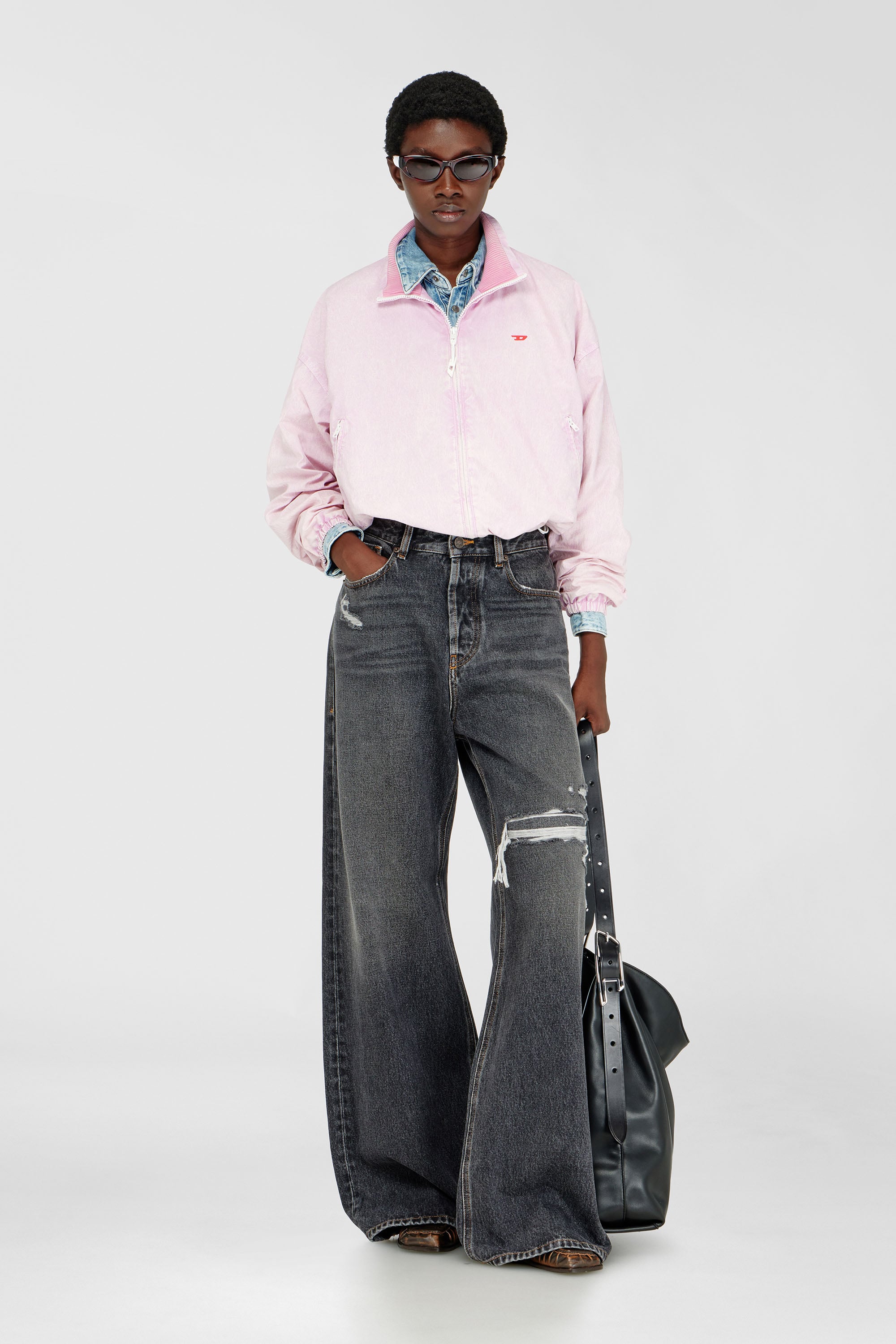 Diesel - Unisex's Relaxed Jeans 1996 D-Sire 007F6, Black/Dark grey - 2