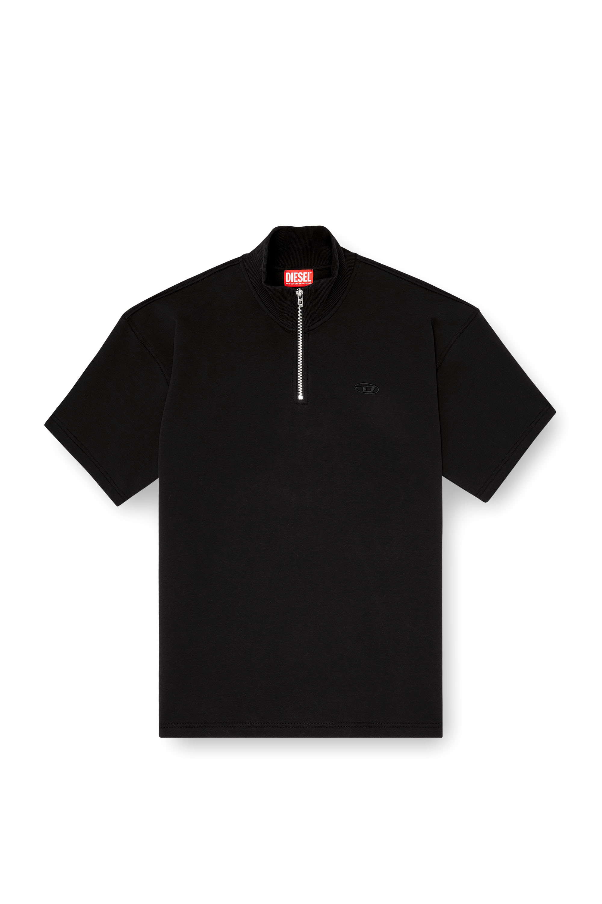 Diesel - S-CUBY, Sweat-shirt &agrave; manches courtes zipp&eacute; en scuba l&eacute;ger Homme in ToBeDefined - 2
