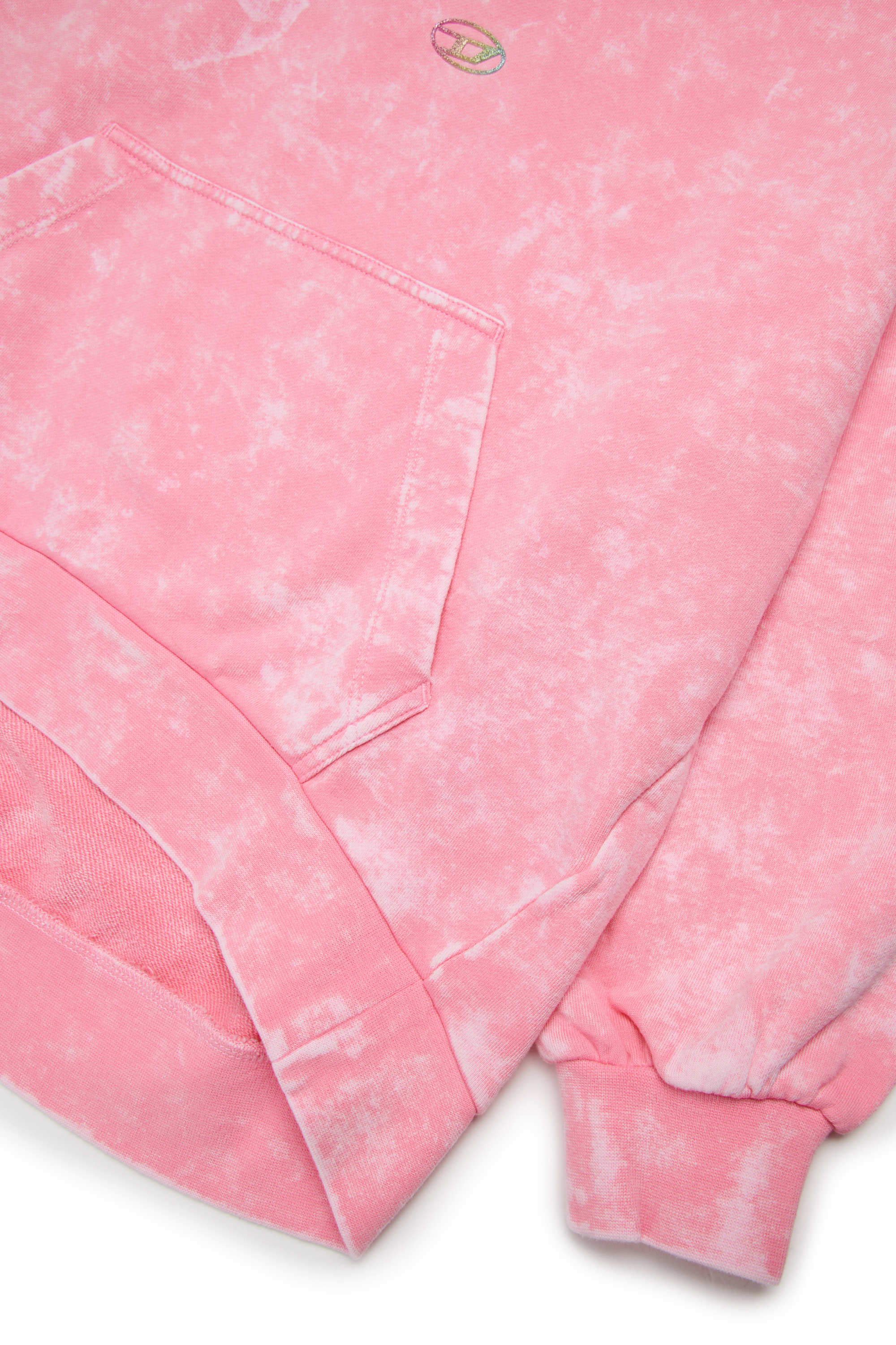 Diesel - SALIA, Sweat &agrave; capuche en coton effet d&eacute;lav&eacute; Femme in Rose - 4