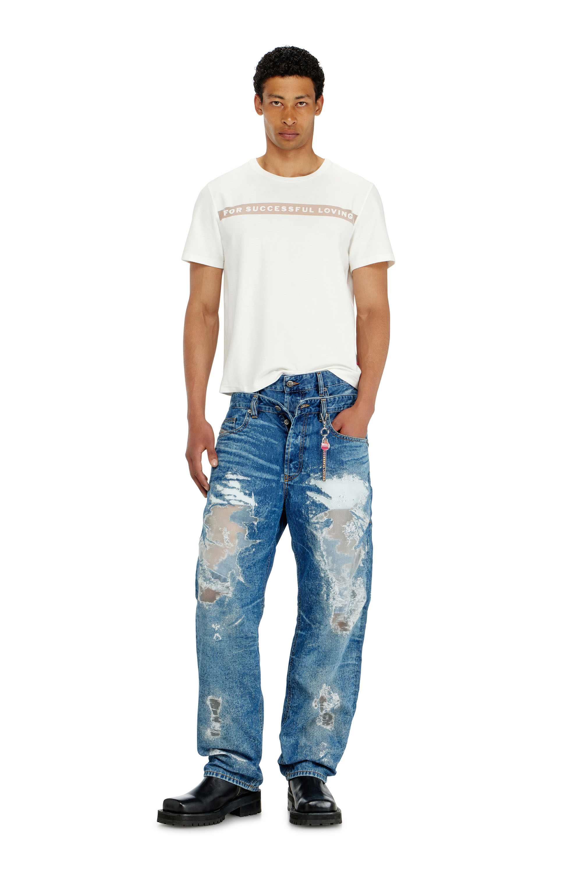 Diesel - PR-T-NOTS-CHI-R, T-shirt avec logo For Successful Loving Mixte in Blanc - 1