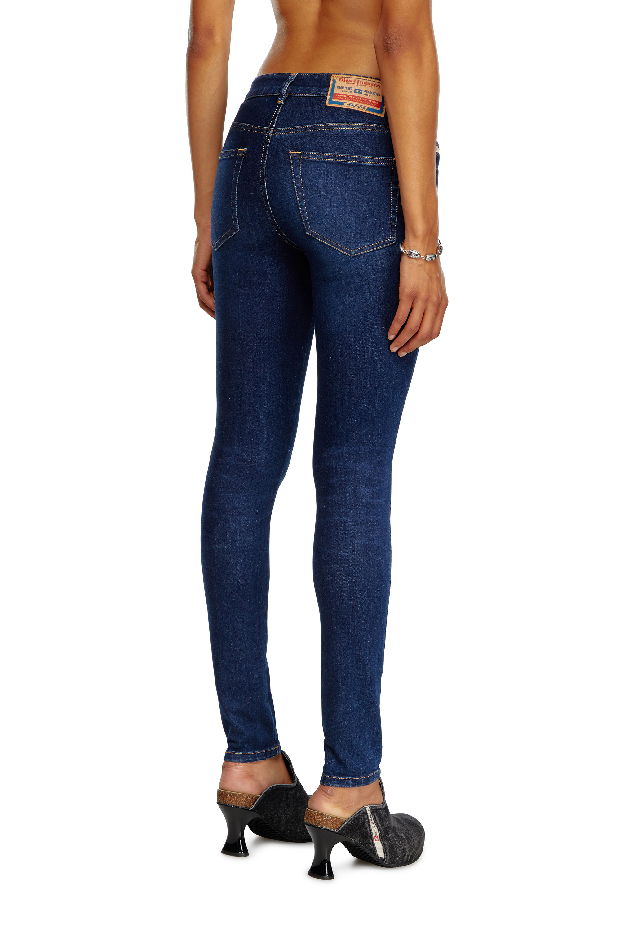 Diesel - Femme Super skinny Jeans 2017 Slandy 09J12, Bleu Foncé - Image 3
