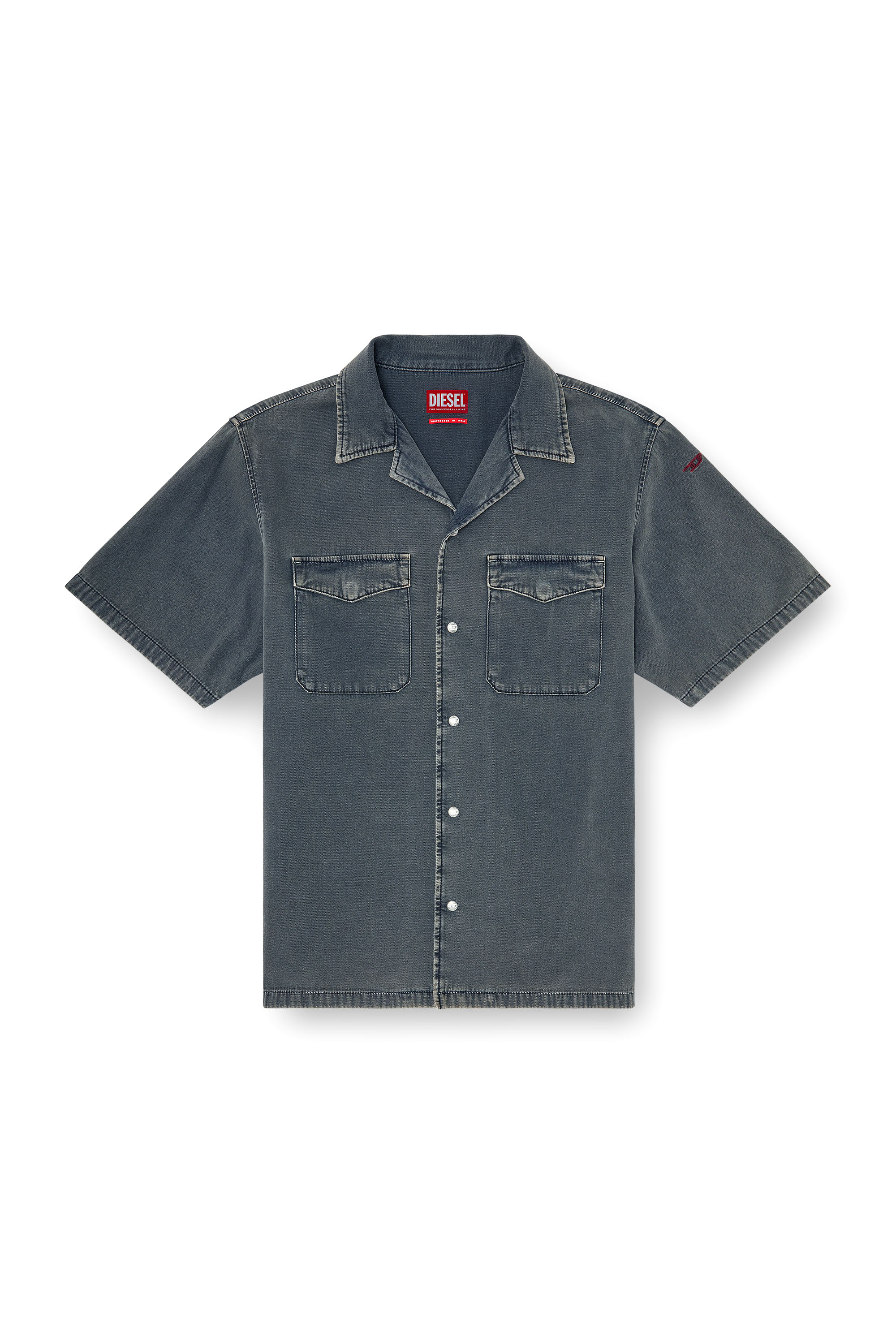Diesel - D-NABIL-P, Chemise bowling en denim color&eacute; Homme in ToBeDefined - 3