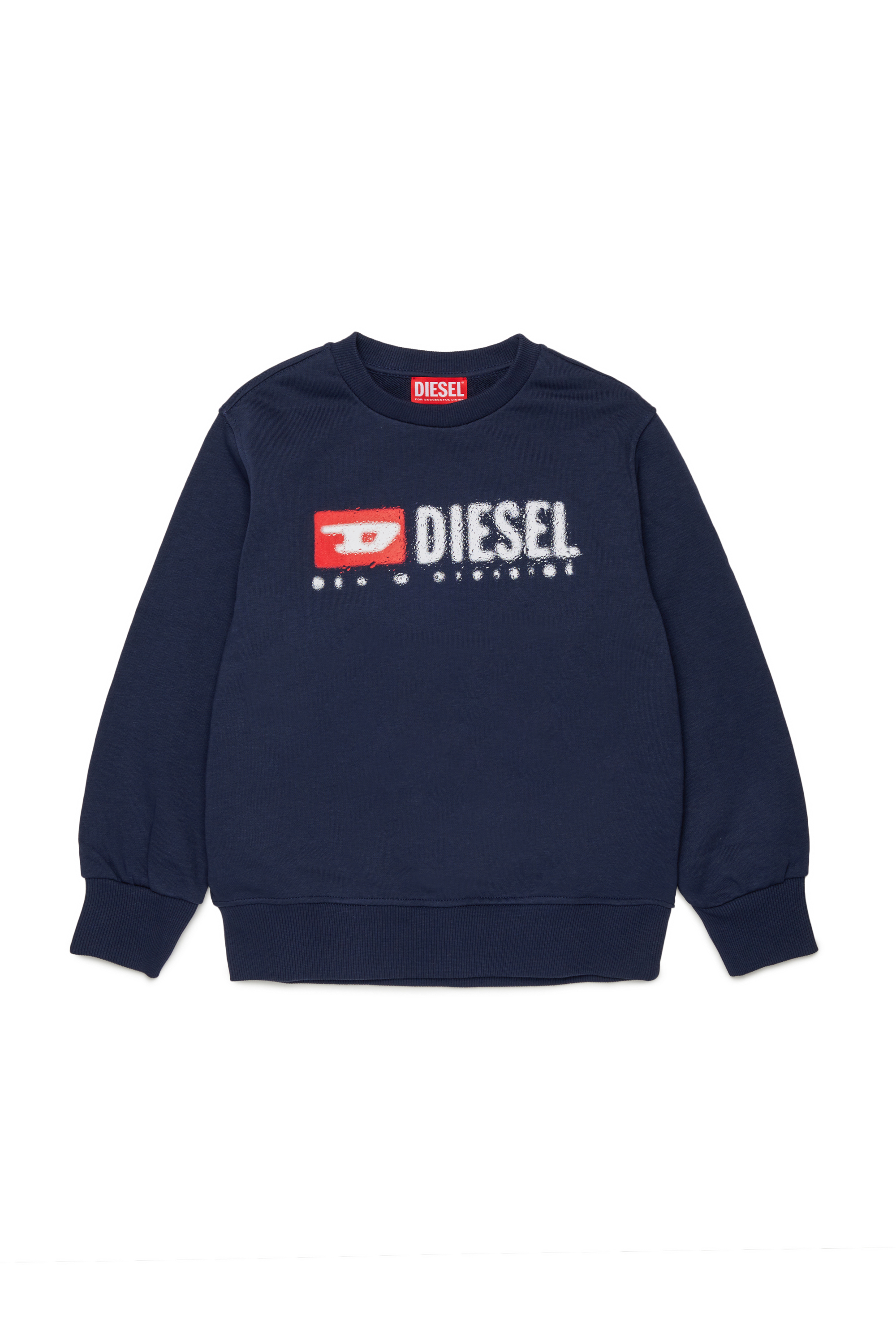 Diesel - SDROPS OVER, Sweat en coton avec logo Homme in Bleu - 1