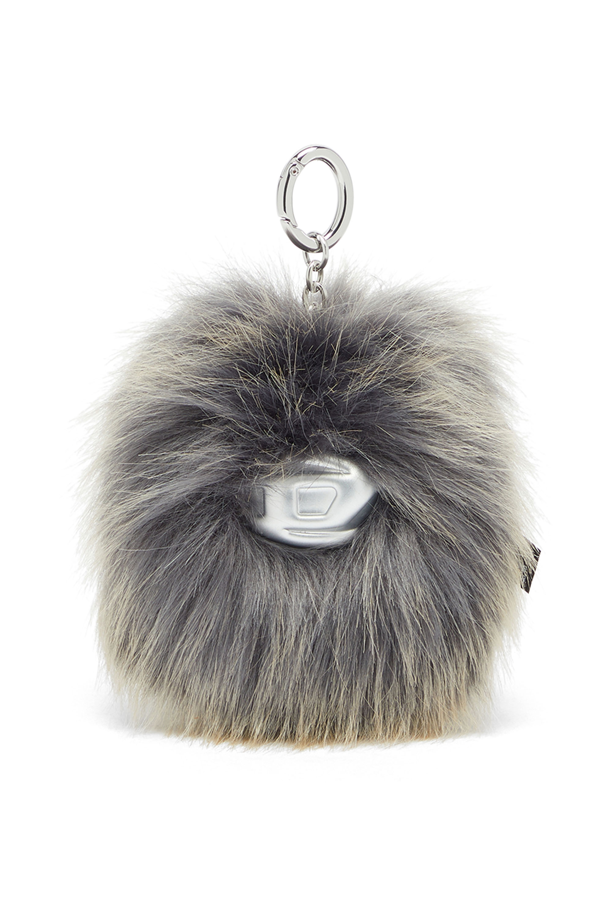 Diesel - MONSTER, Porte-cl&eacute;s en fourrure avec pendentif Mixte in Gris - 1