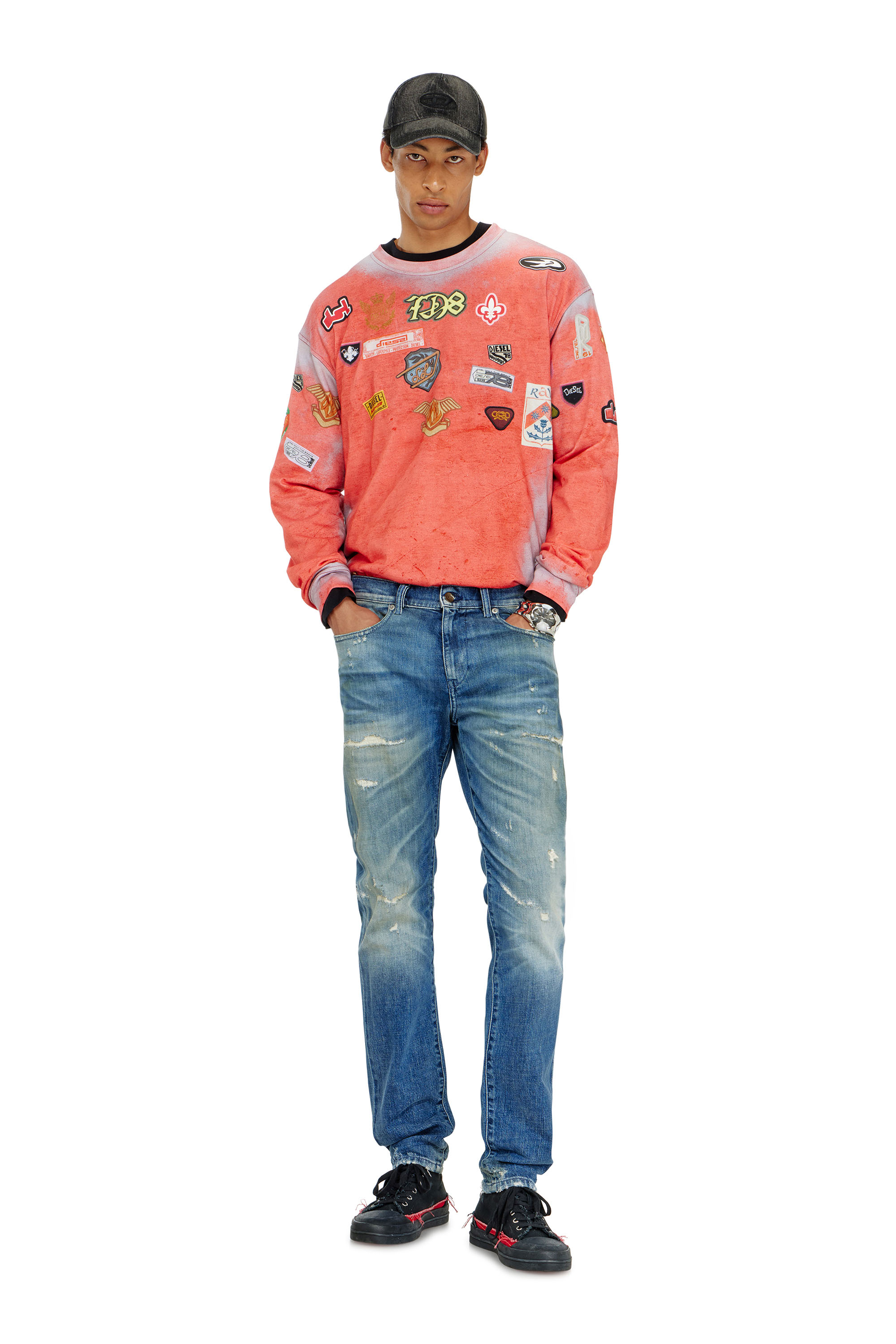 Diesel - Slim Jeans 2019 D-Strukt 007EN Homme, Bleu moyen - Image 2