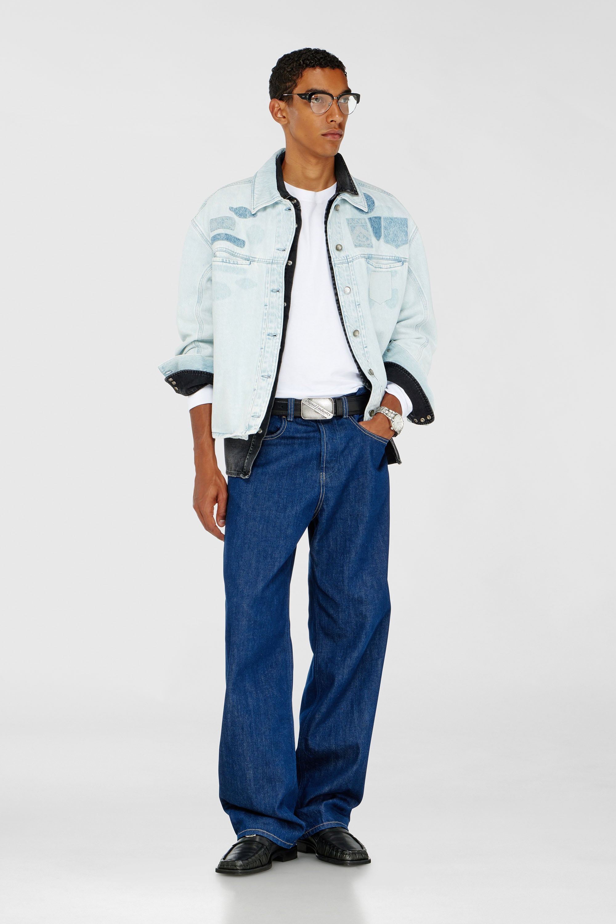 Diesel - D-RYMAVO-S, Chemise en denim effet patch Mixte in Bleu - 2