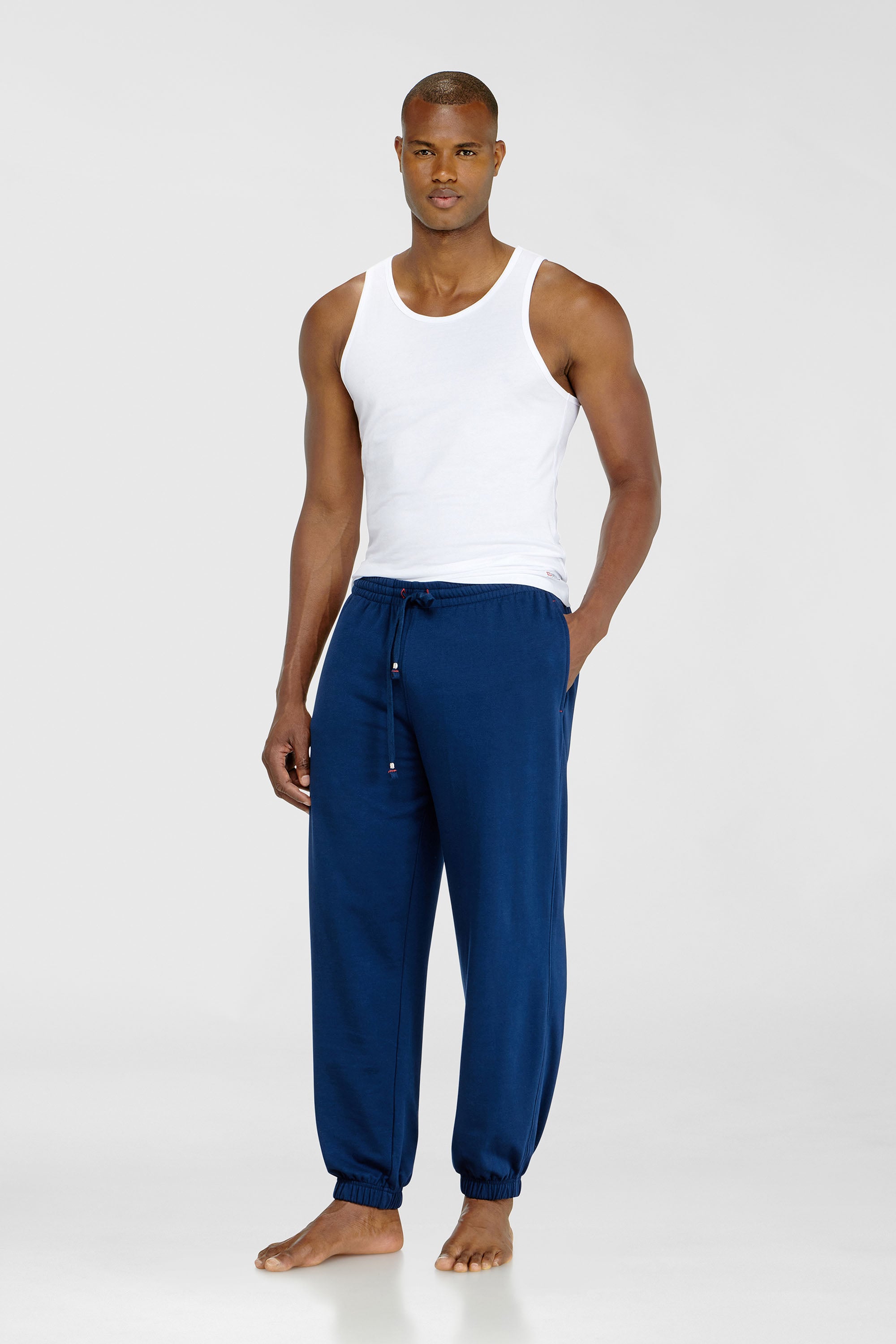 Diesel - LENNY-D-CORE, Pantalon de jogging en m&eacute;lange de coton gratt&eacute; Homme in Bleu - 1