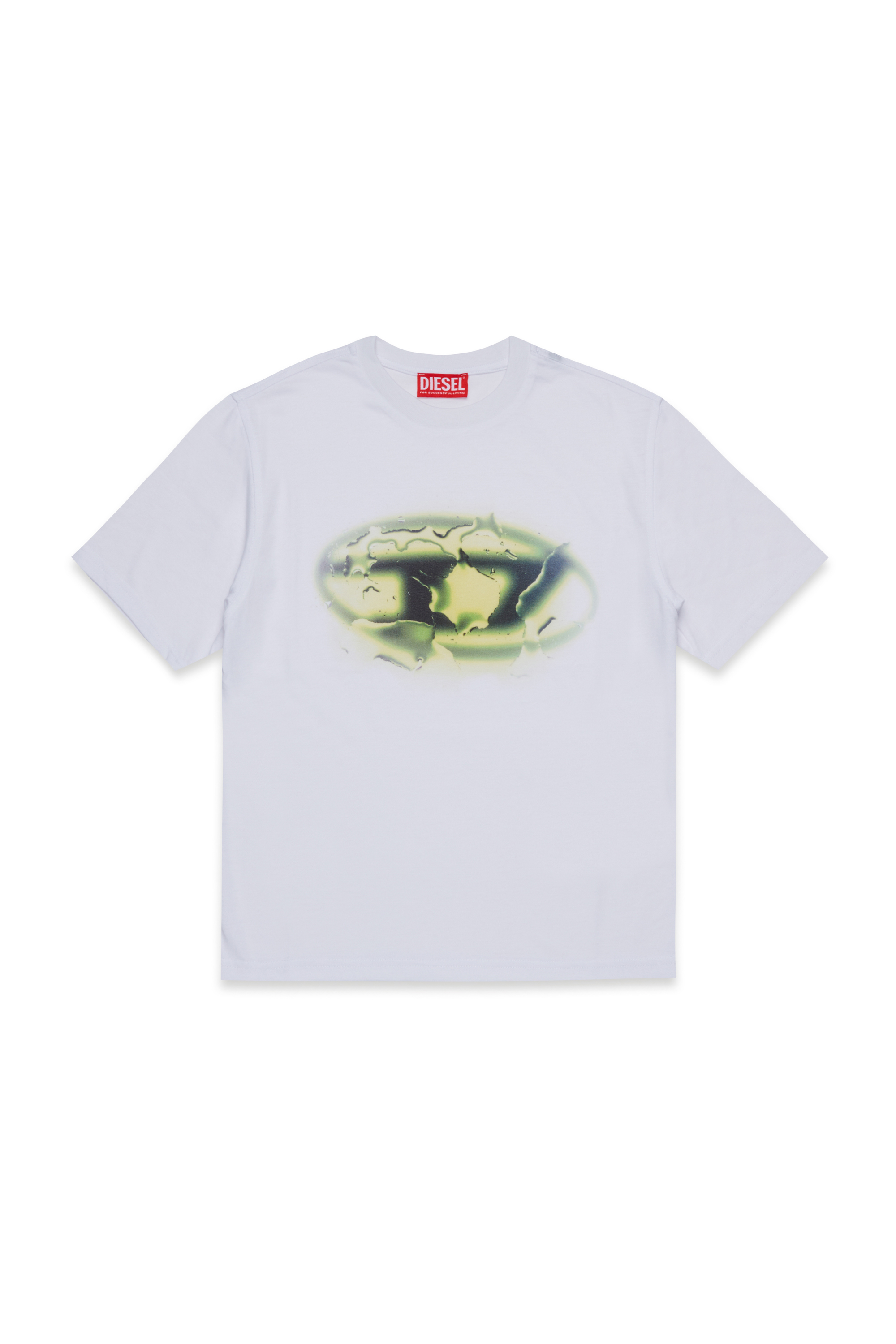 Diesel - TBOXTK3 OVER, T-shirt en coton avec imprimé graphique Homme in Blanc - 1