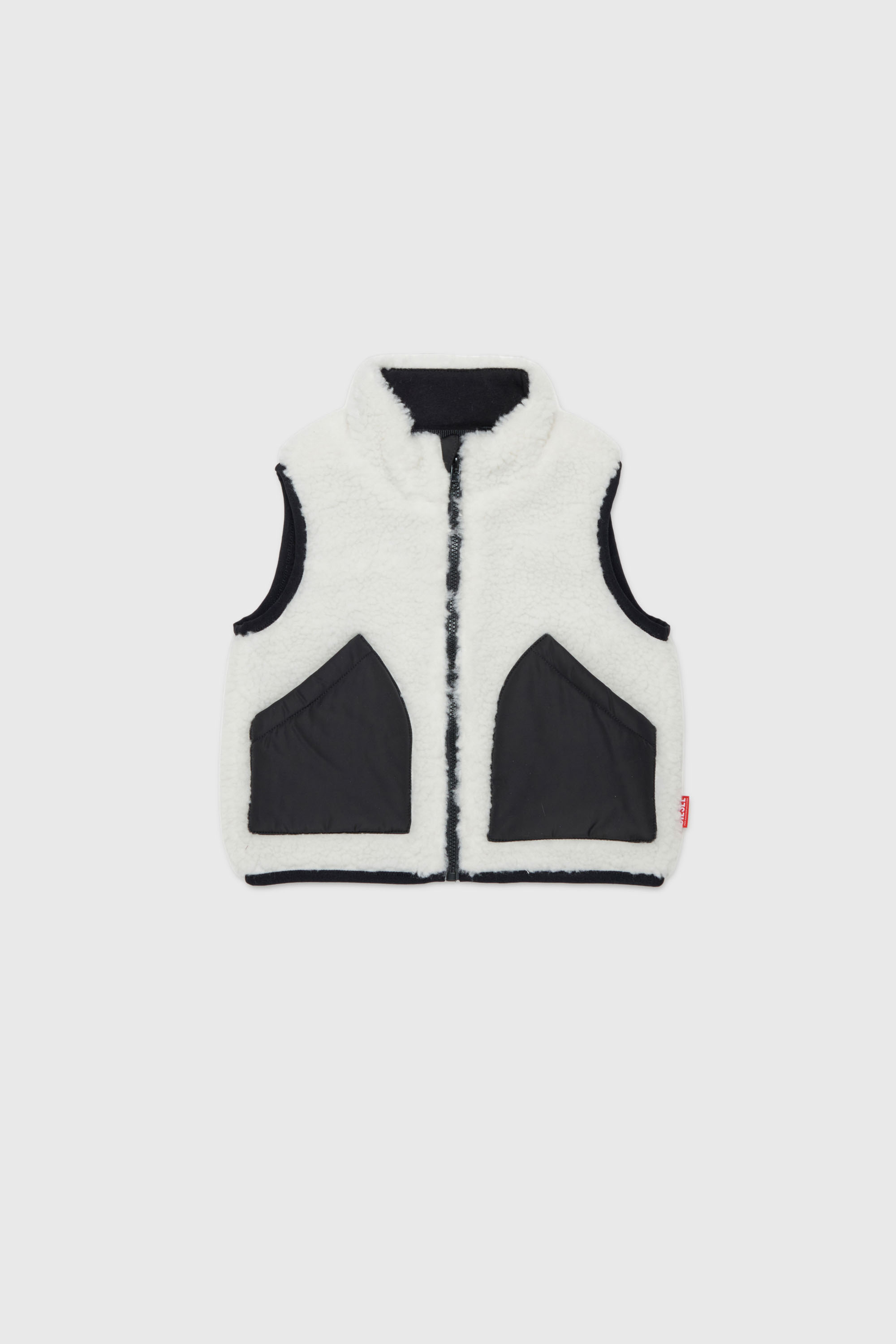 Veste colour-block en teddy et nylon