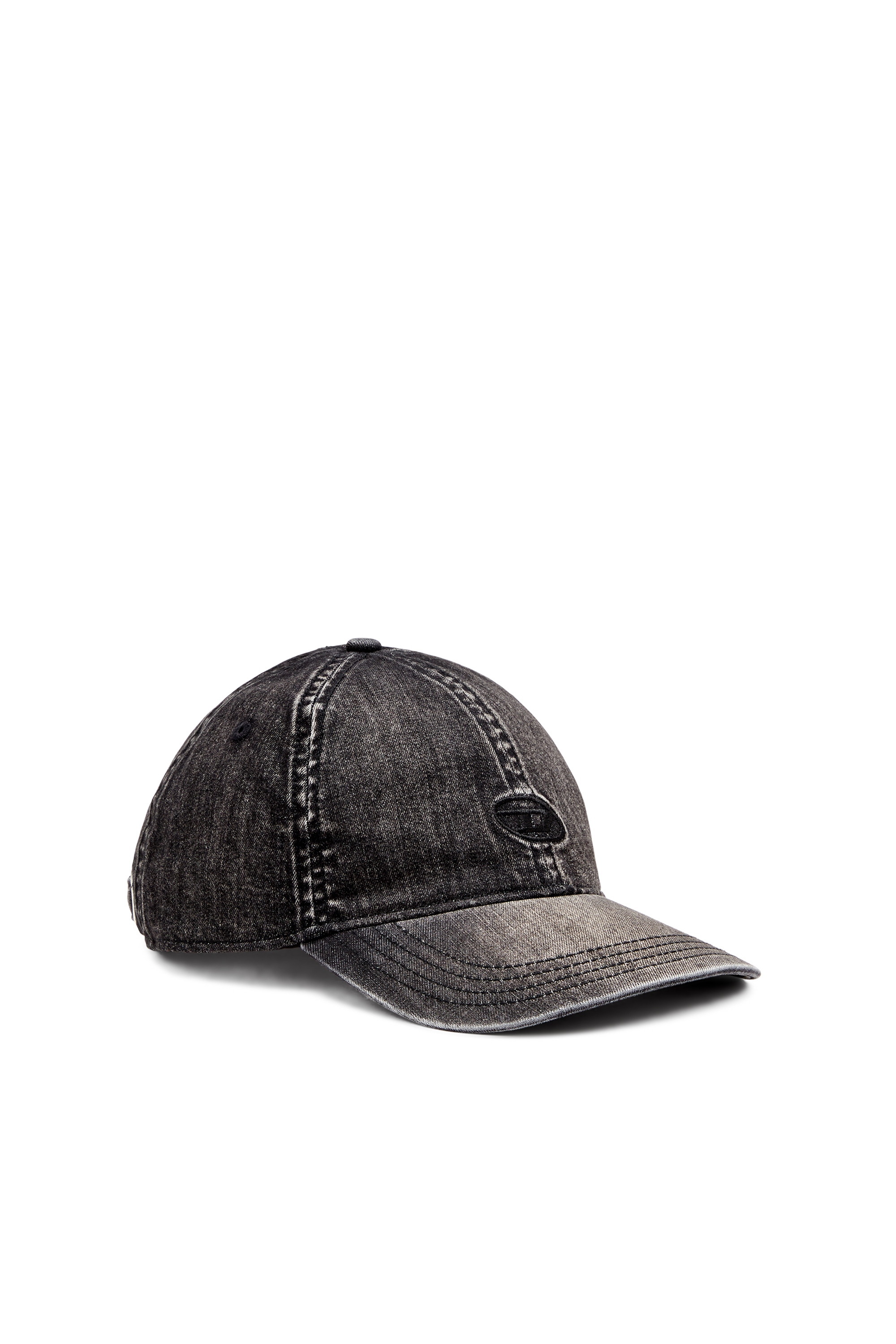 Diesel - C-GABLE-BLACK, Casquette en denim stretch noir clair Homme in Noir - 1