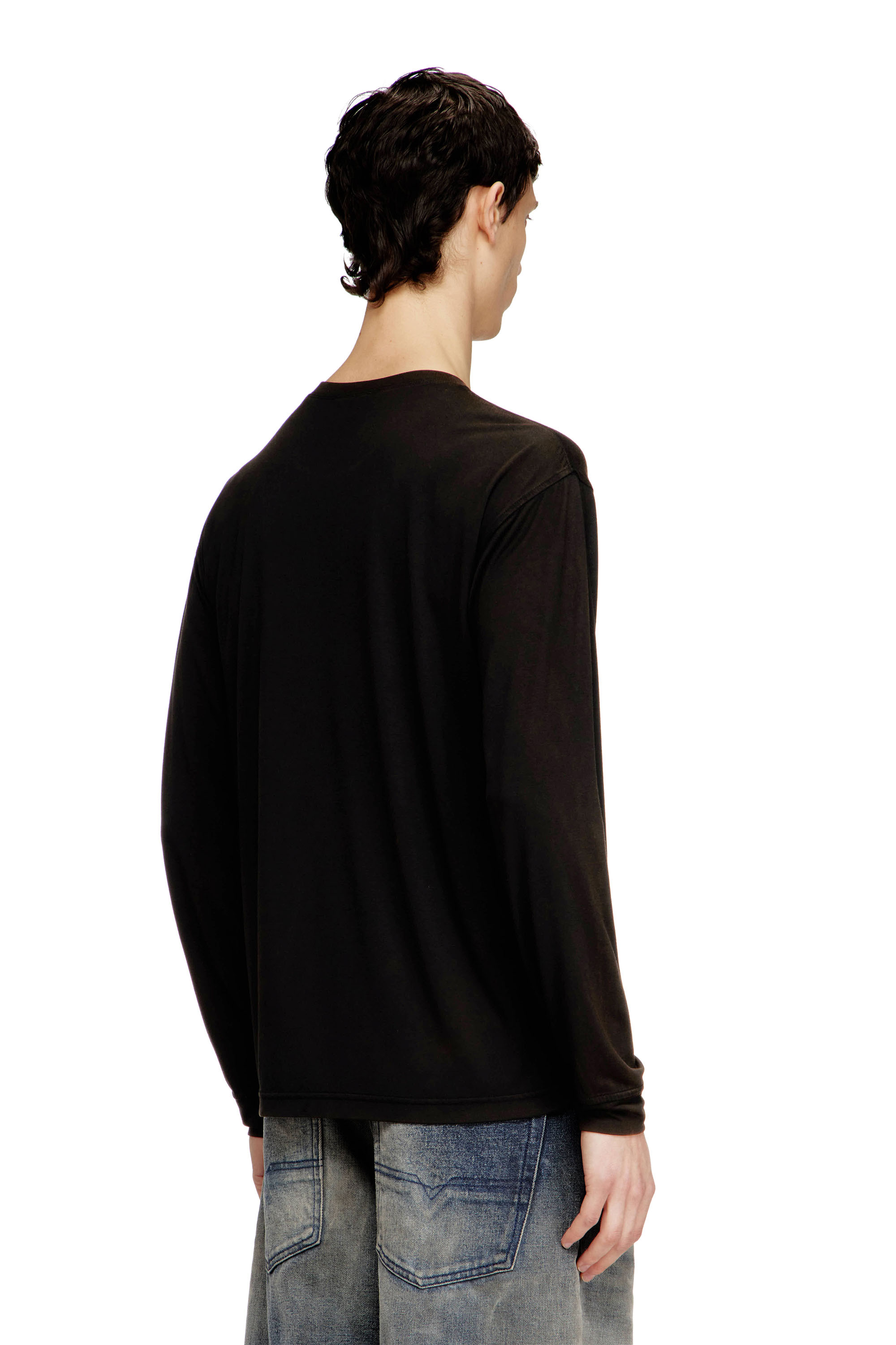 Diesel - T-NORMS-LS, T-shirt &agrave; manches longues fluide avec micro broderie Homme in ToBeDefined - 4