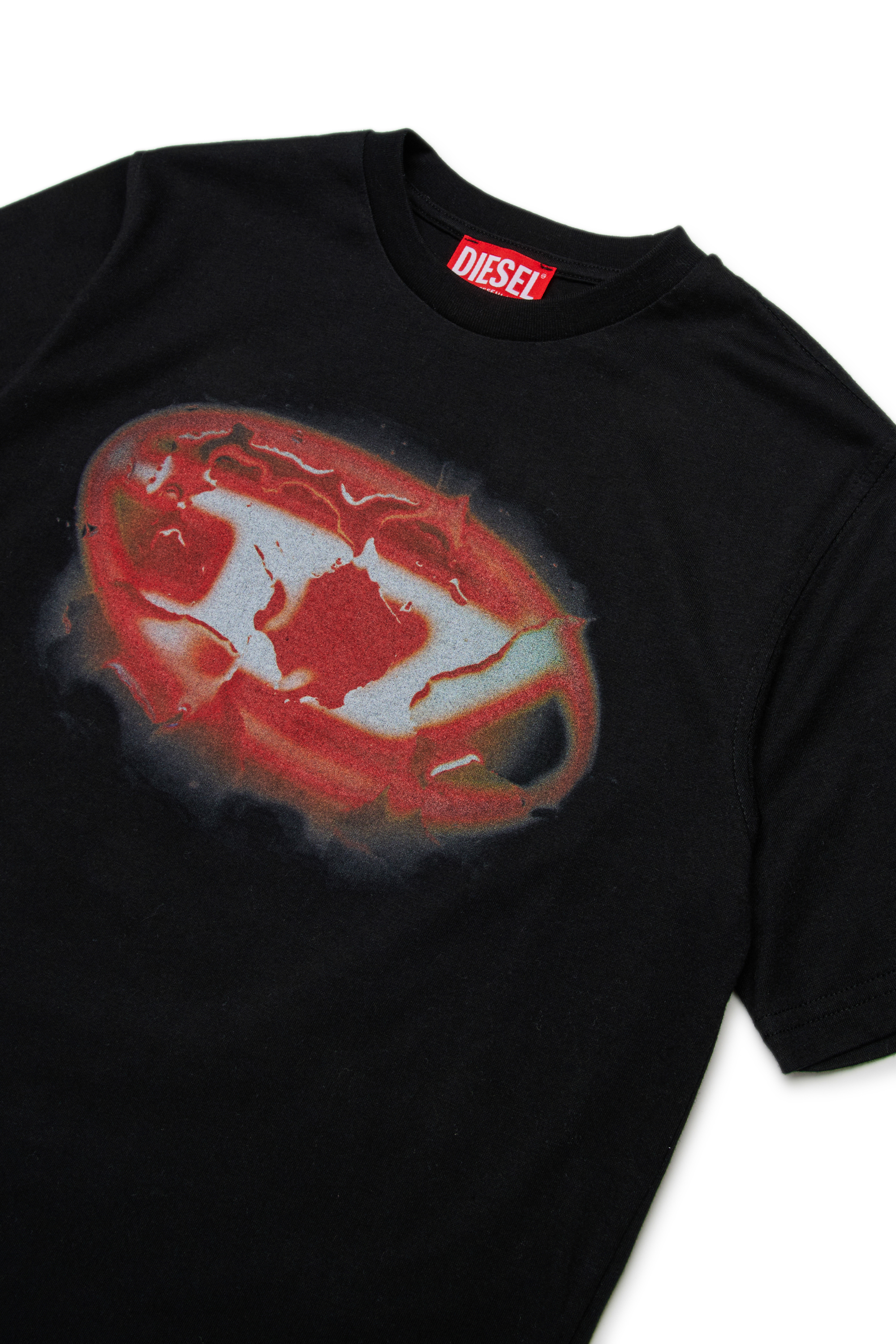 Diesel - TBOXTK3 OVER, T-shirt en coton avec imprimé graphique Homme in Noir - 3
