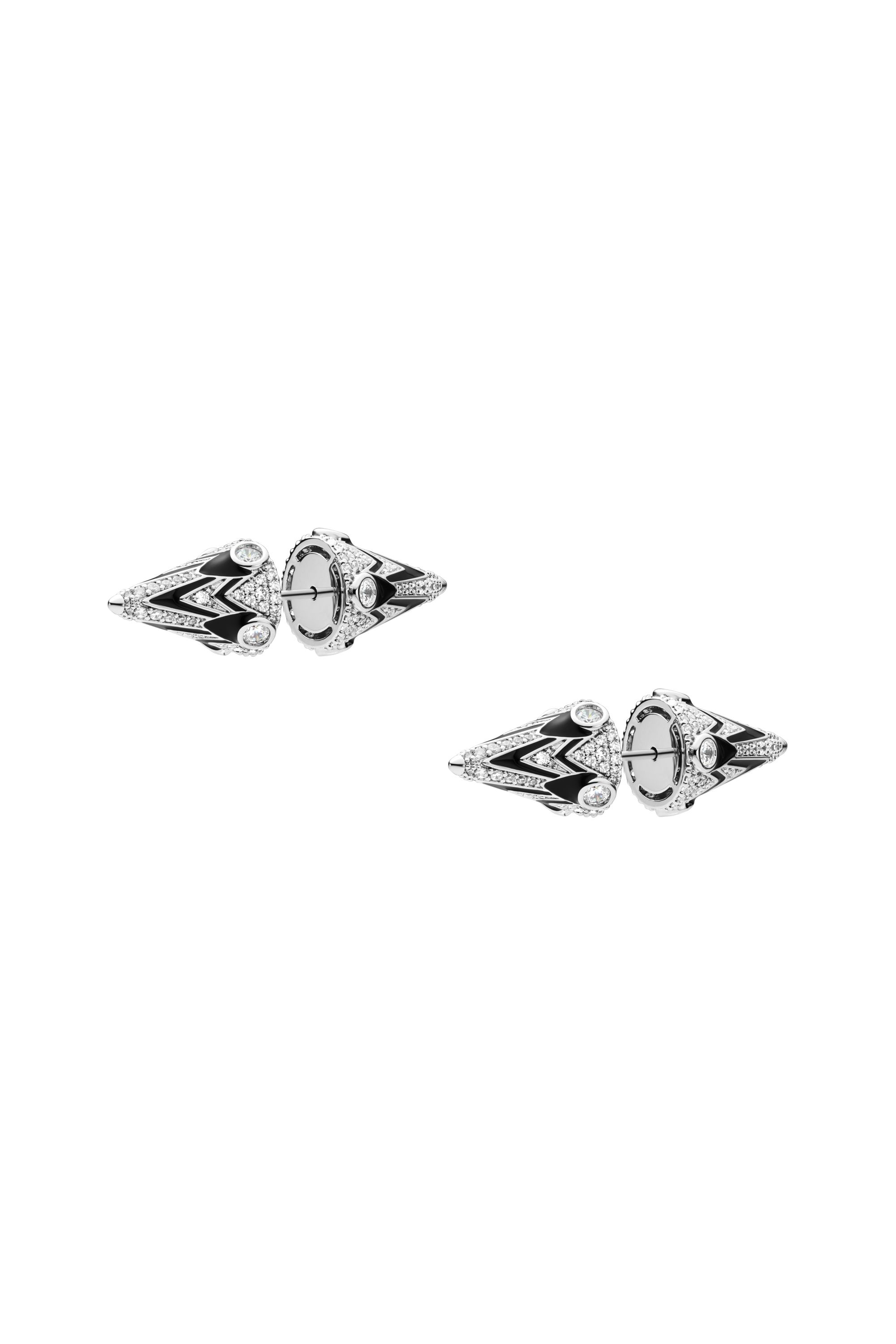 Diesel - DX1657931 JEWELLERY, Boucles d'oreilles &agrave; clous en laiton bicolore Mixte in Gris argent&eacute; - 1
