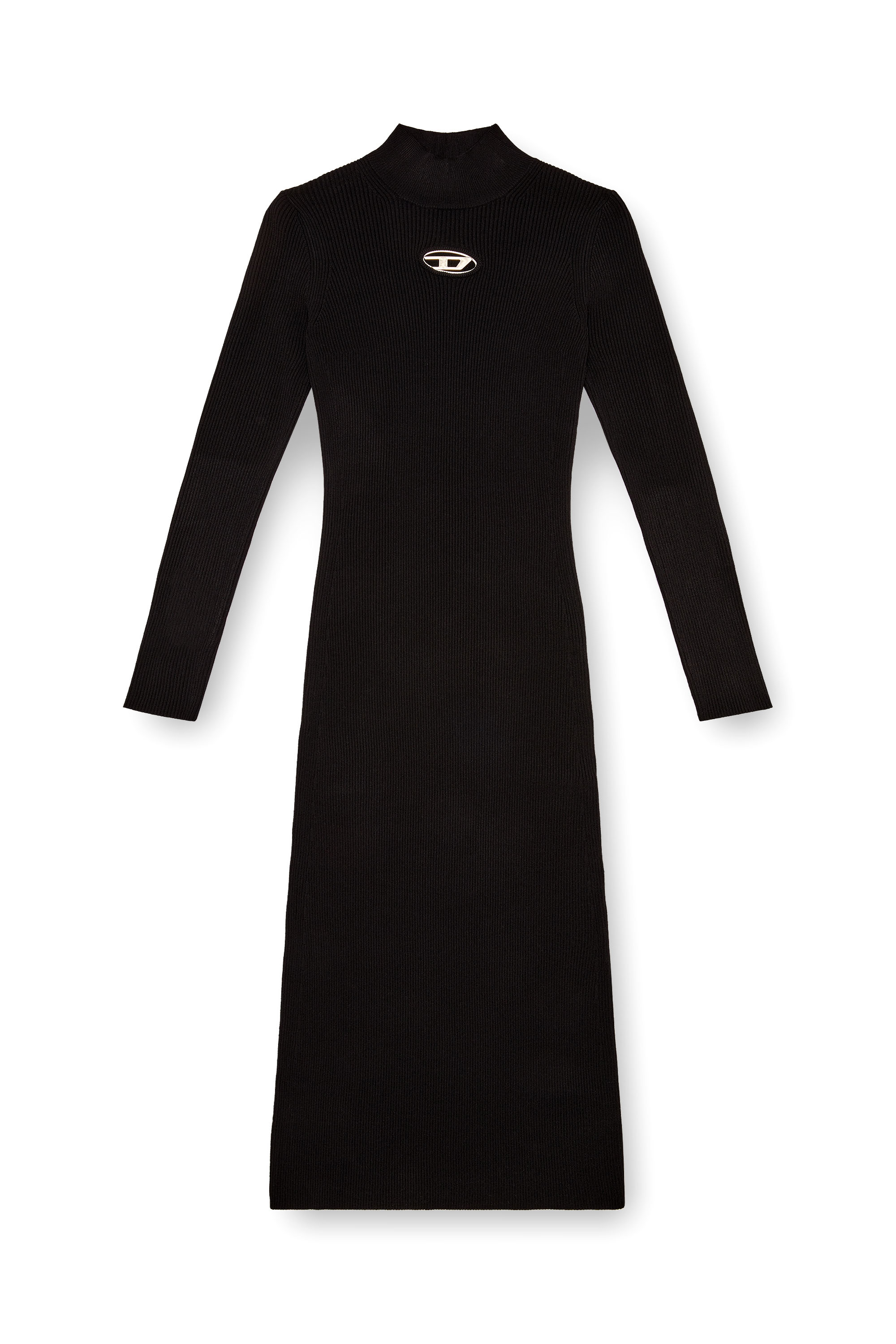 Diesel - M-ZARY-B, Robe midi en maille côtelée Femme in Noir - 2