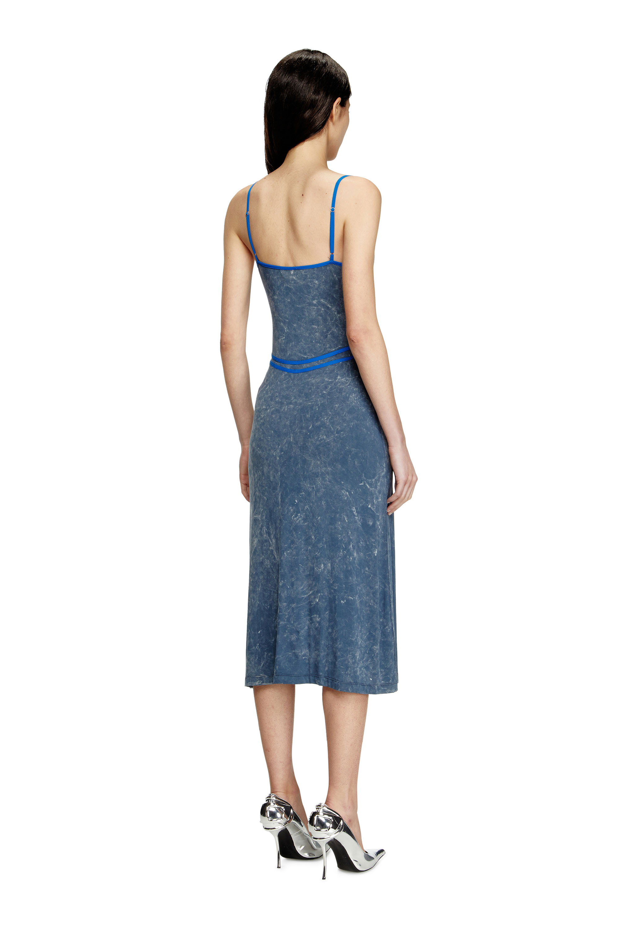 Diesel - D-WOW, Robe à bretelles avec détails effet sous-vêtement Femme in Bleu - 4