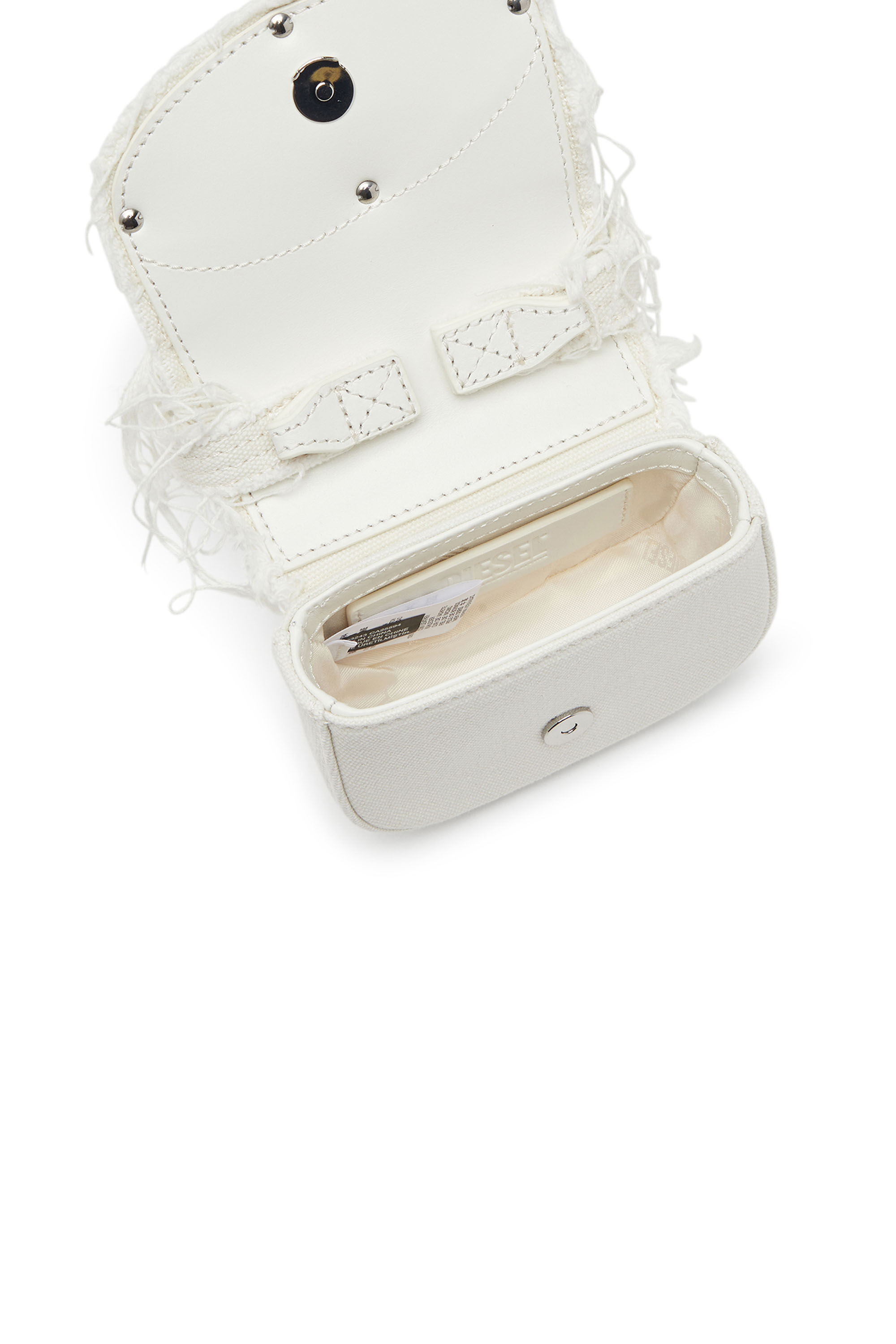 Diesel - 1DR XS, 1DR XS-Mini sac embl&eacute;matique en toile et cuir Femme in Blanc - 4