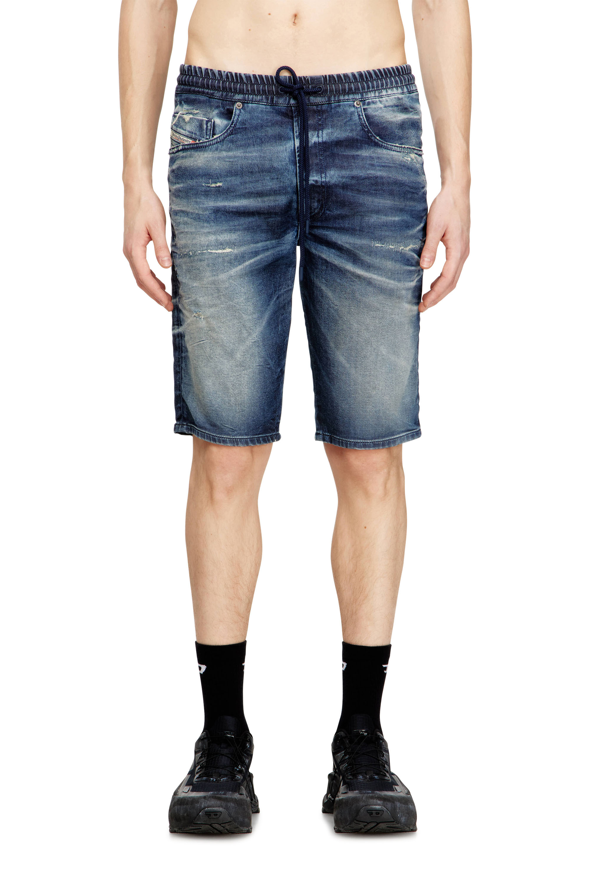 Diesel - 2033 D-KROOLEY-SHORT JOGG, Short slim fit en JoggJeans trait&eacute; Homme in Bleu - 2