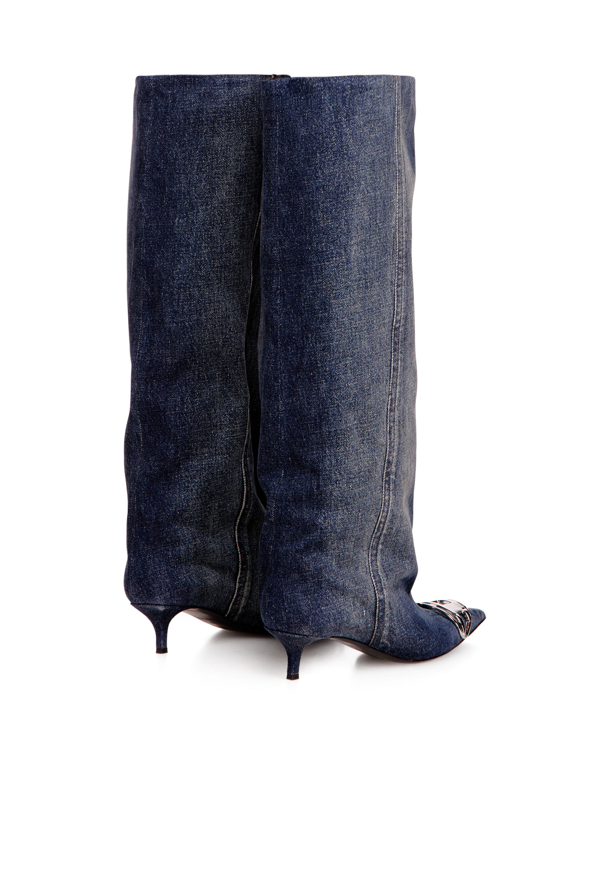 Diesel - D-VENUS KB SLOUCHY, D-Venus-Botte slouchy &agrave; hauteur de genou en denim Femme in Bleu - 3