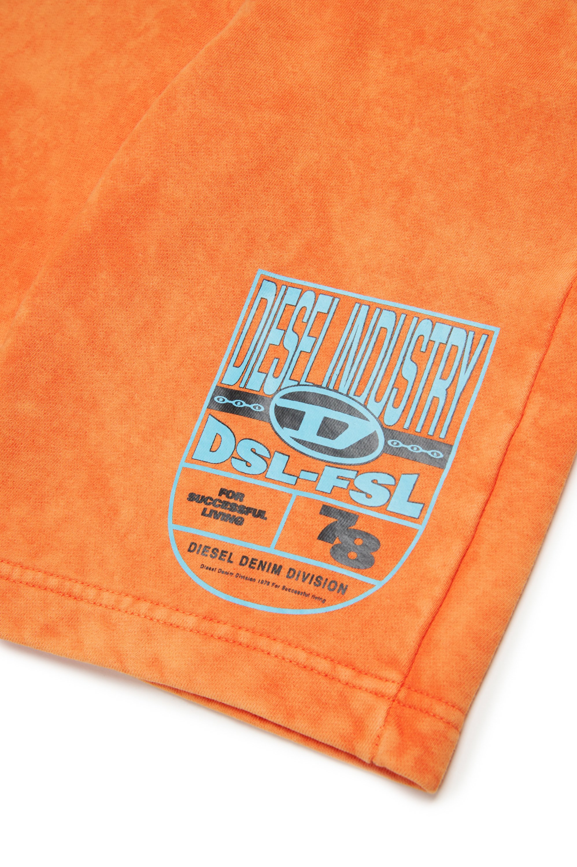 Diesel - PARRID, Short de survêtement marbré avec imprimé graphique Homme in Orange - 4