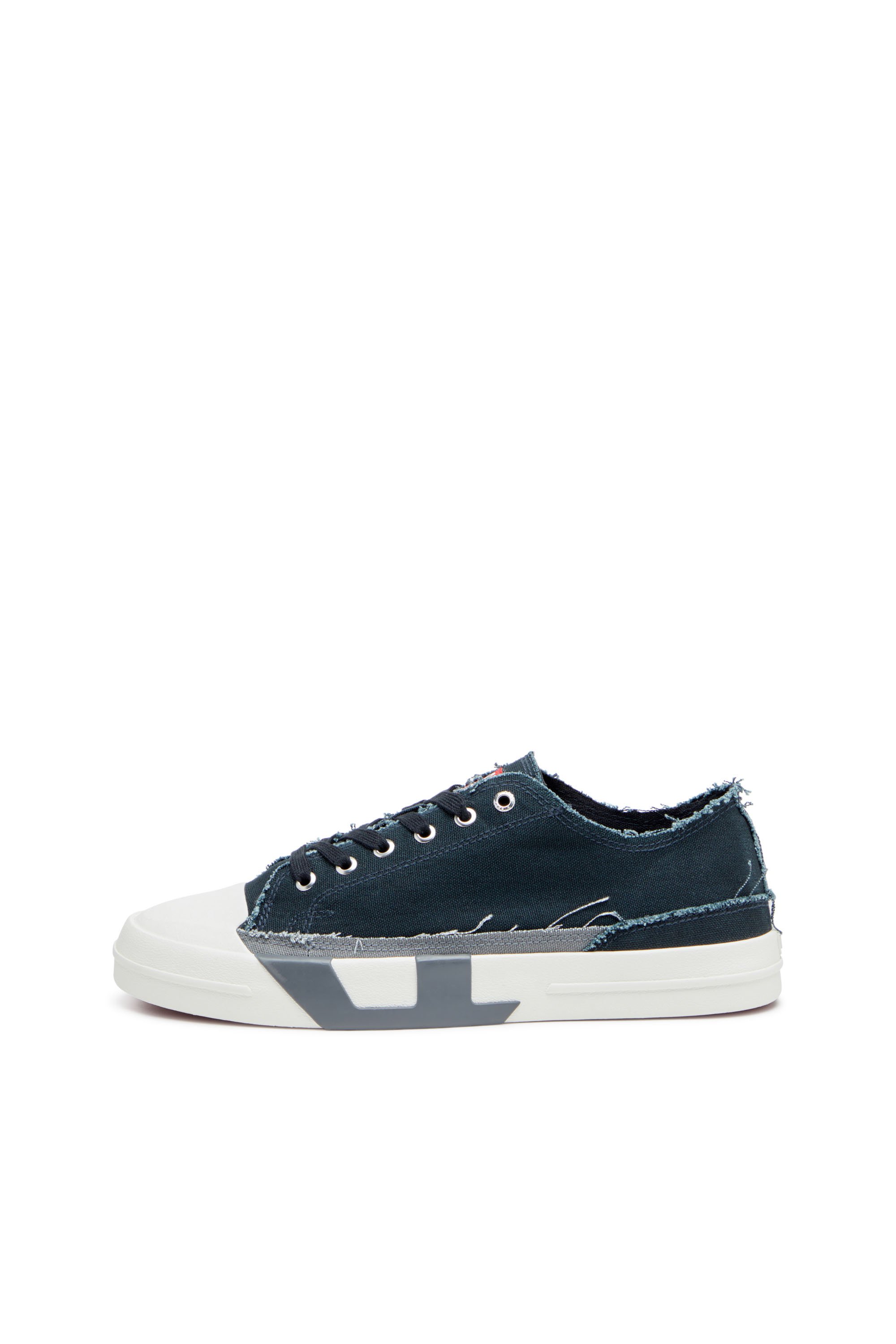 Diesel - S-D-VERSE LOW, Man's S-D-Verse-Sneakers in frayed canvas in Blue/Grey - 7