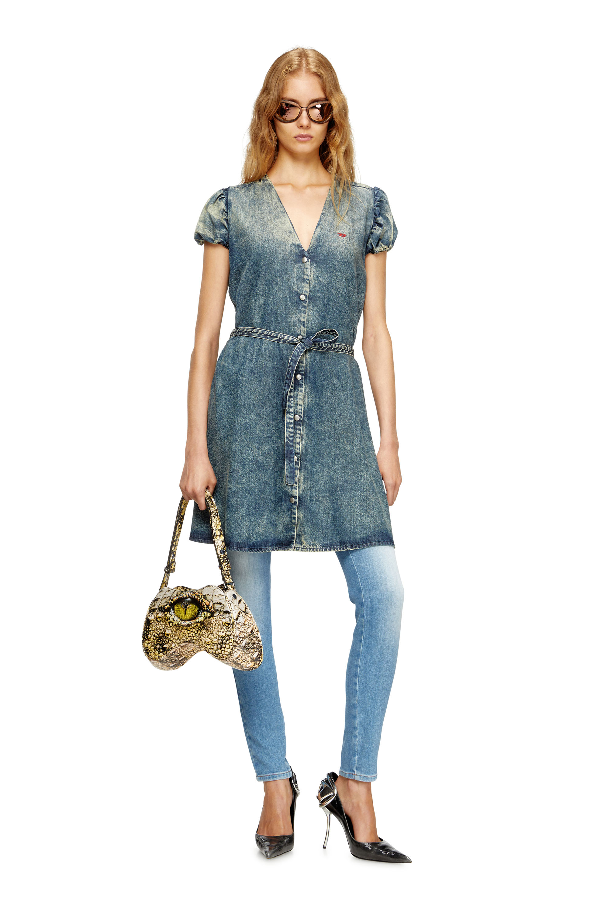 Diesel - PLAY SHOULDER, Play-Sac à bandoulière brillant Femme in Jaune - 2