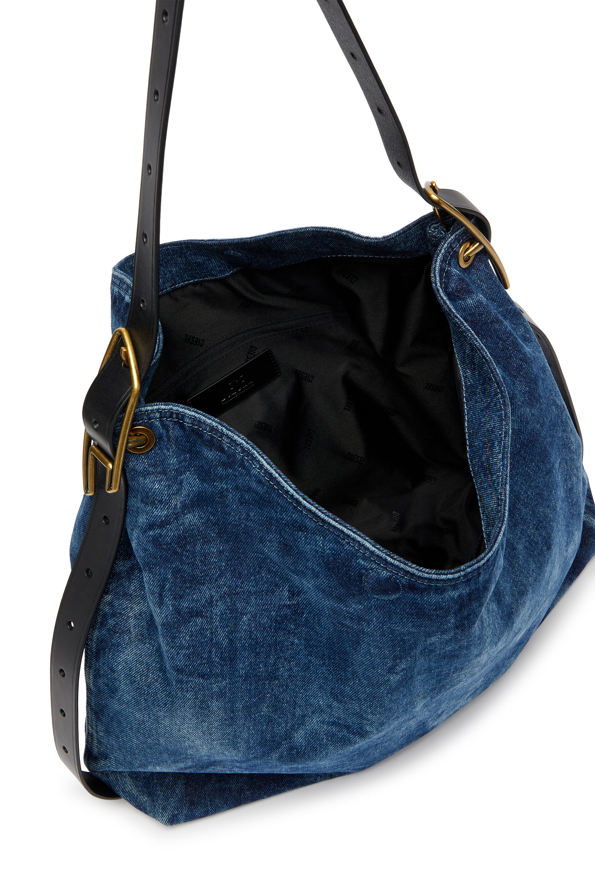 Diesel - D-LINE HOBO, D-Line-Sac hobo en denim Femme in Bleu - 4