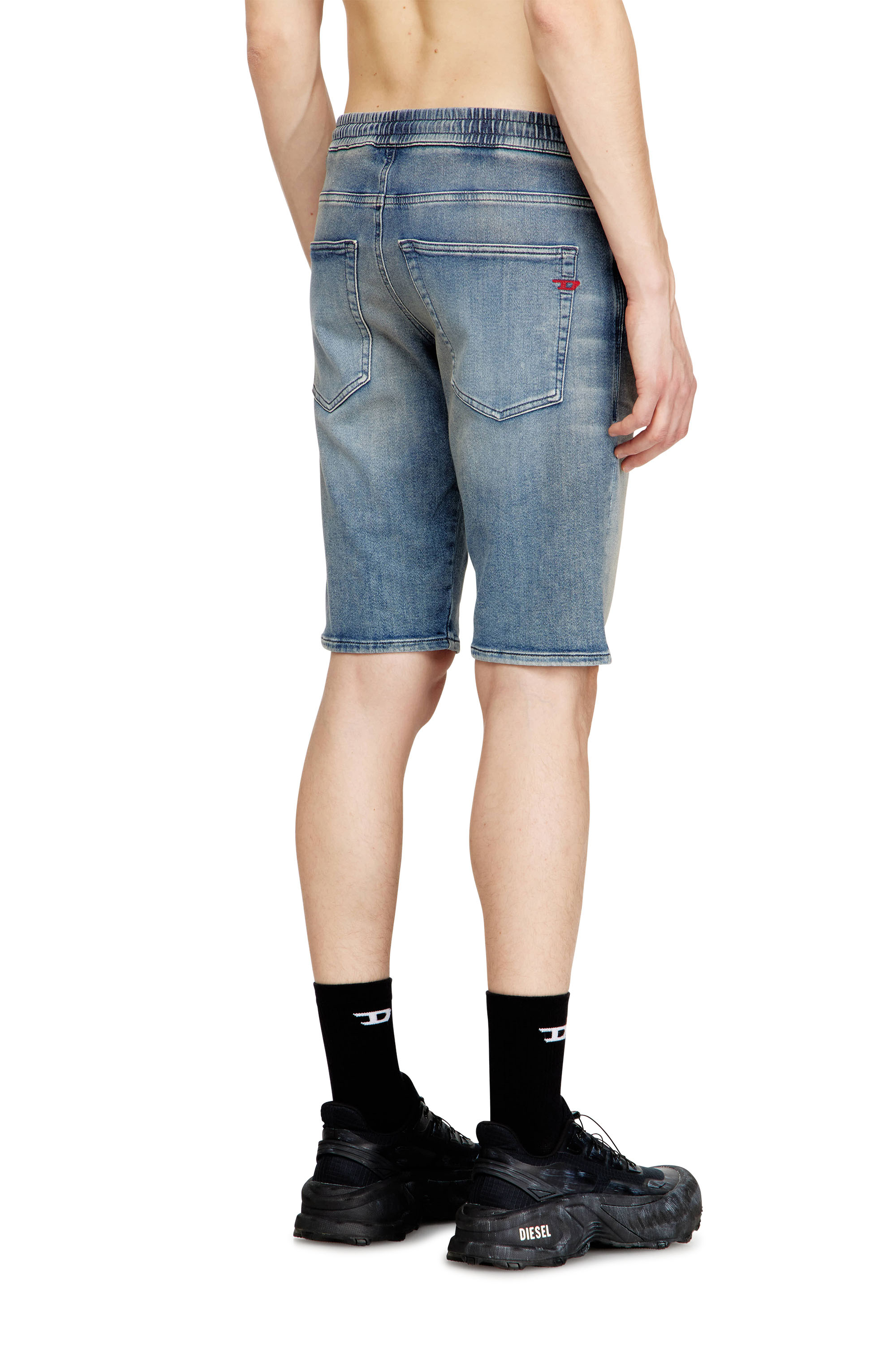 Diesel - 2033 D-KROOLEY-SHORT JOGG, Shorts slim en JoggJeans &eacute;pur&eacute; Homme in Bleu - 4