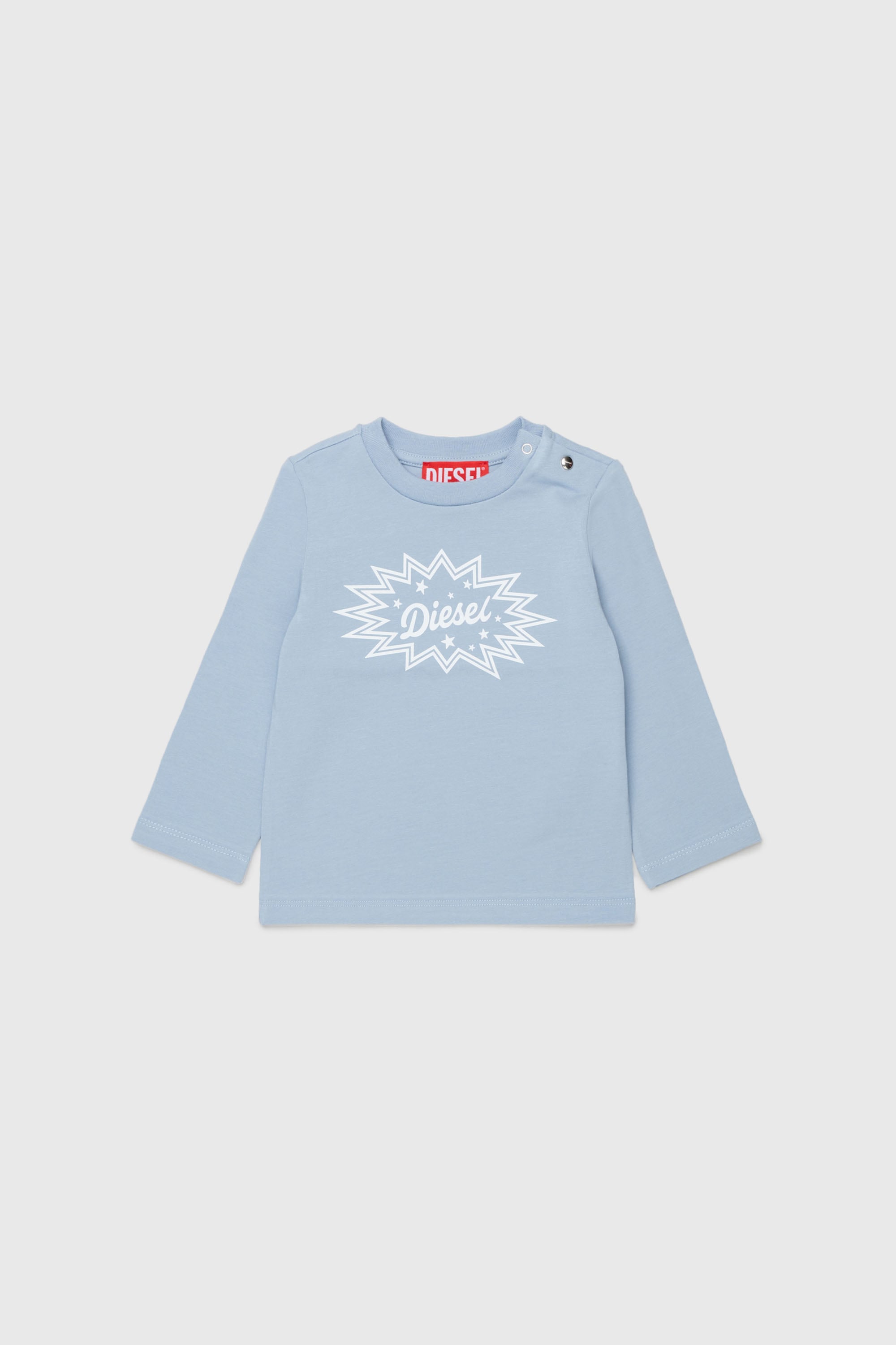 Diesel - TFUMB, T-shirt &agrave; manches longues avec logo starburst imprim&eacute; Femme in Bleu - 1