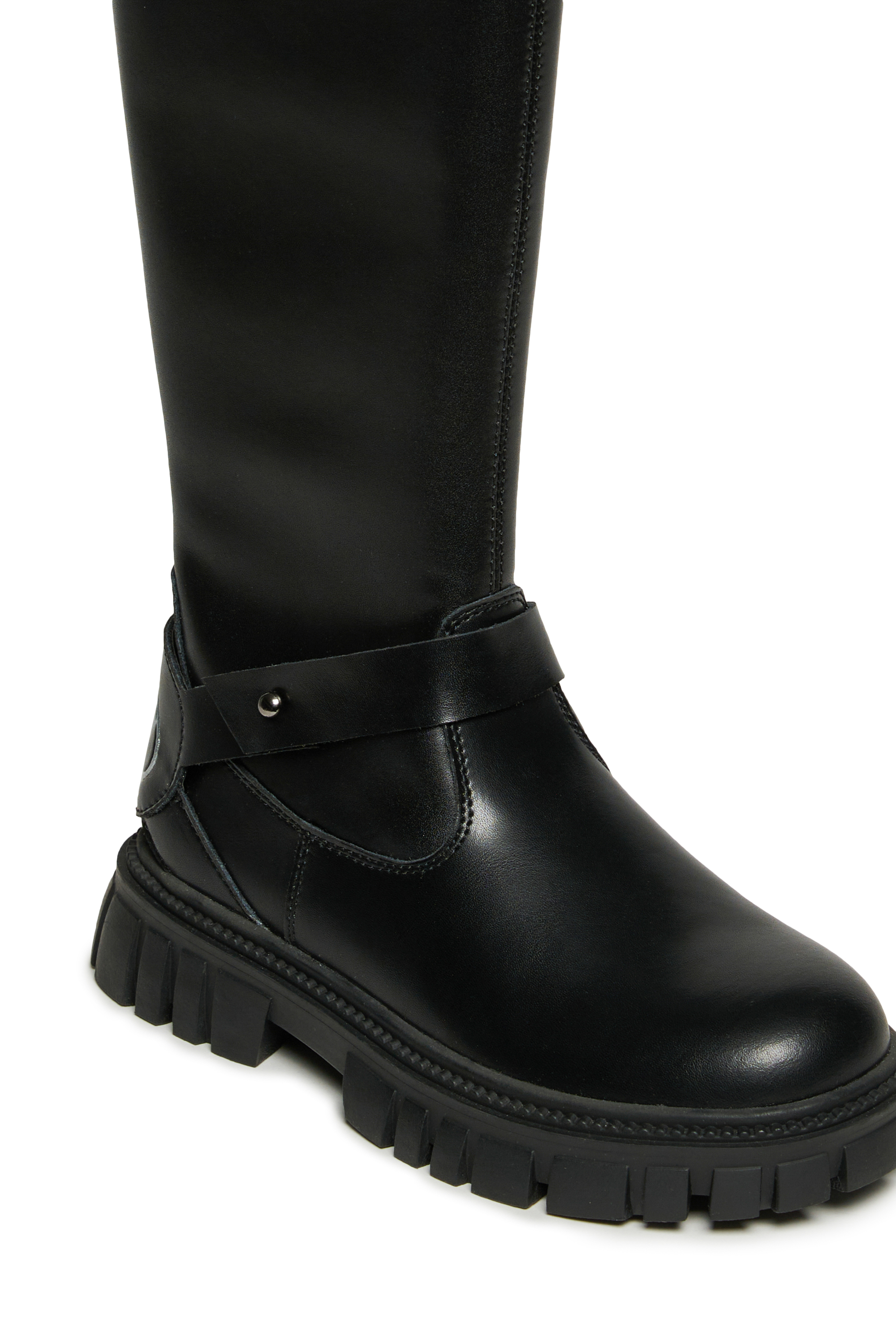 Diesel - D-HAMMER KNT PATCH, D-Hammer Bottes hautes en cuir Mixte in Noir - 4